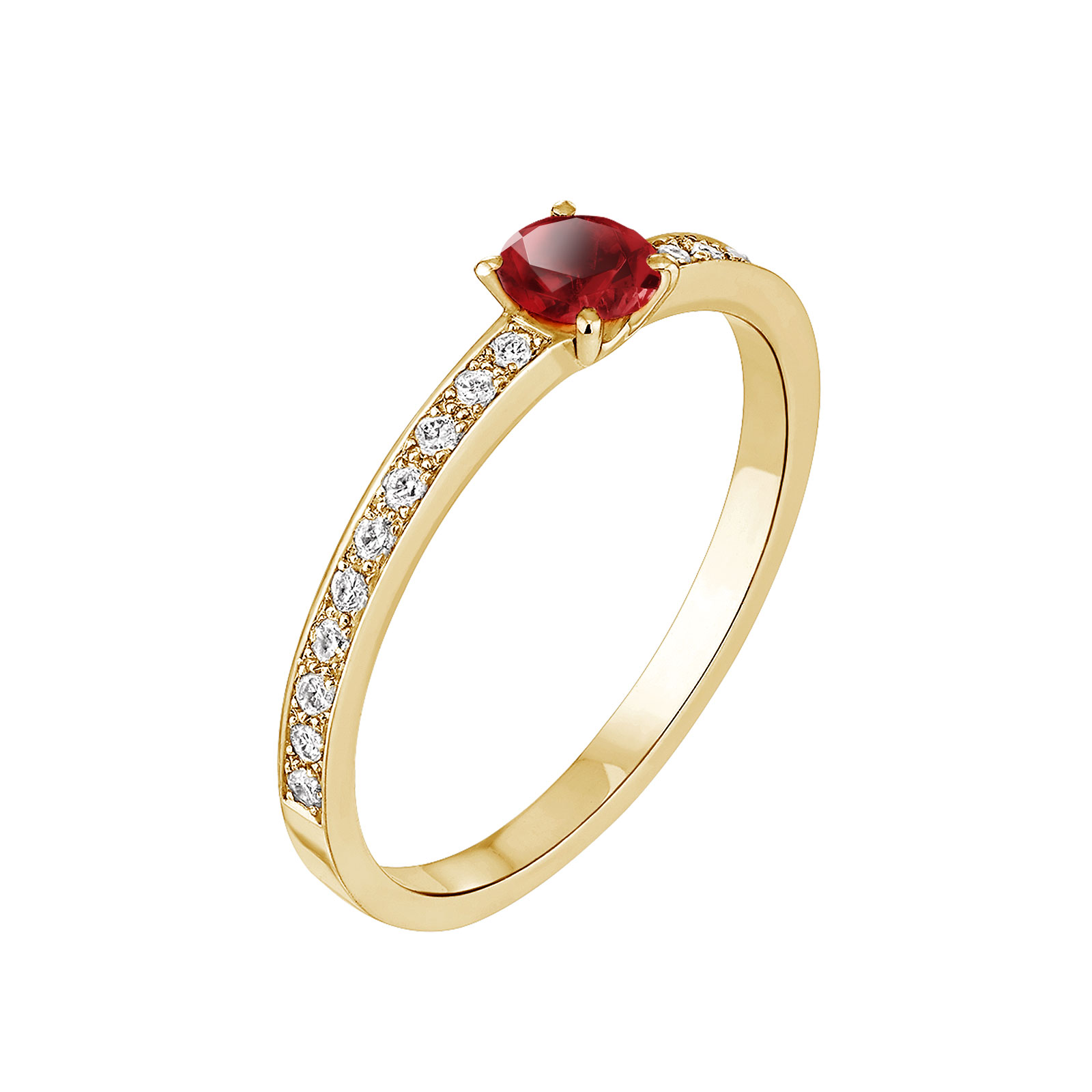 Bague Or jaune Grenat et diamants Milady 1