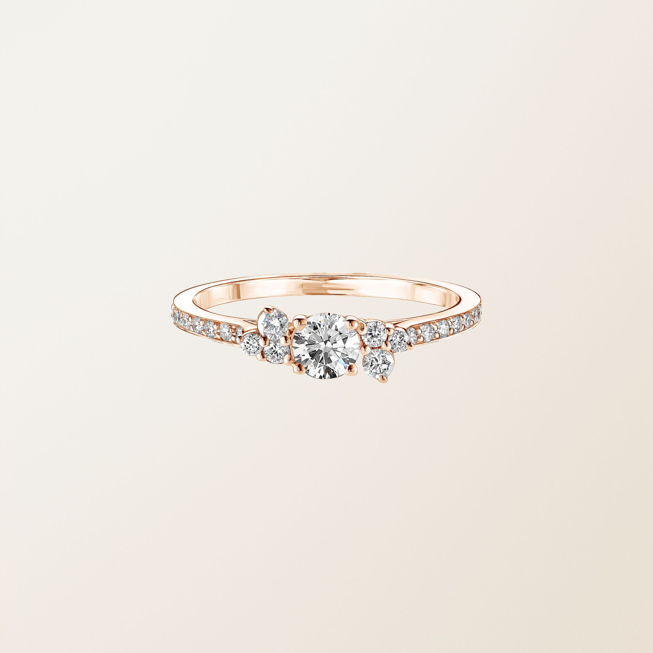 Bague Or rose Diamant Baby EverBloom Pavée