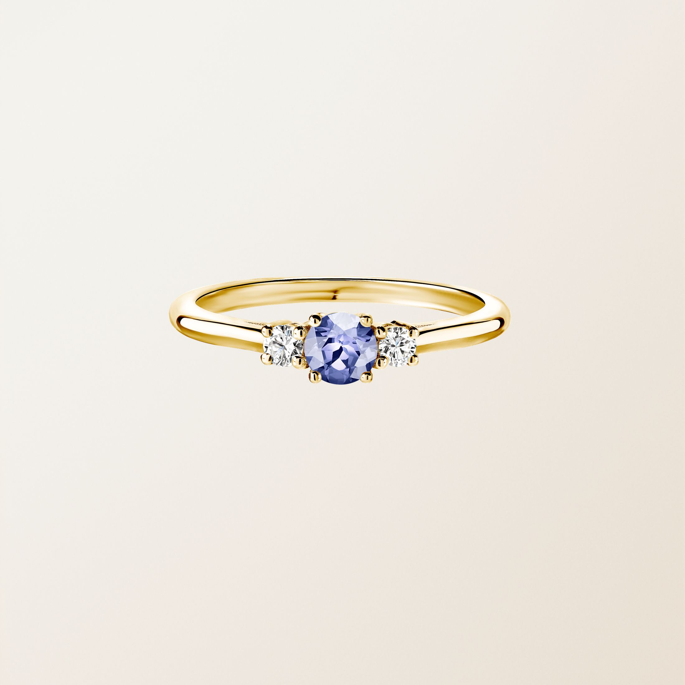 Bague Or jaune 18 cts Tanzanite Baby Lady Duo