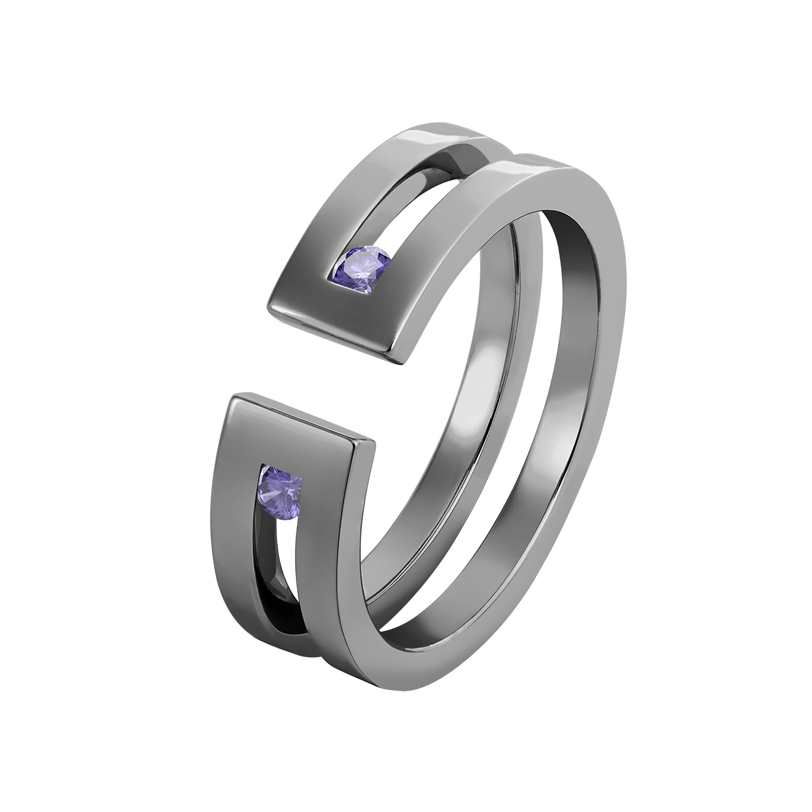 Bague Or noir Tanzanite Thésée Duo 1