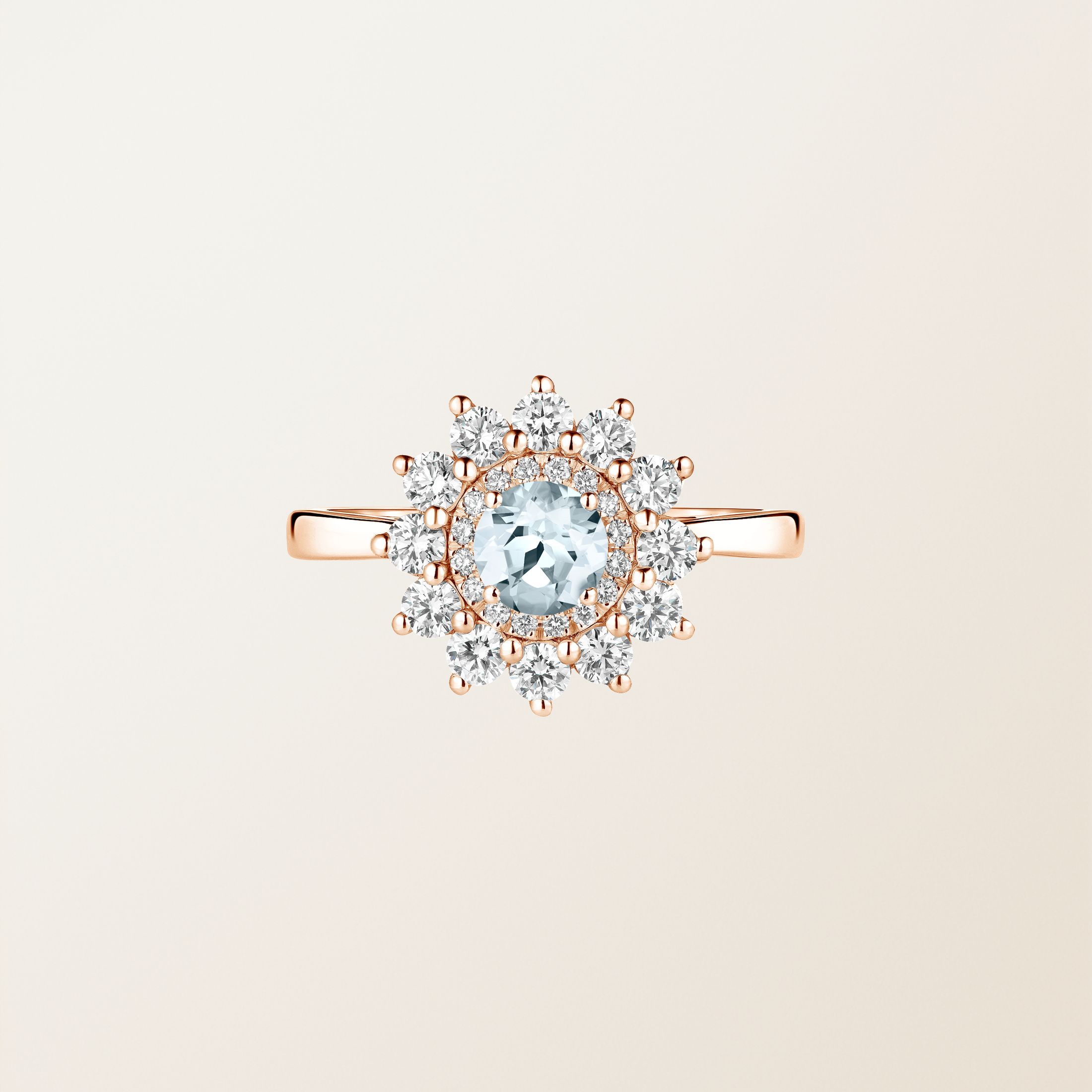 Ring 18K Roségold Aquamarin Lefkos 5 mm