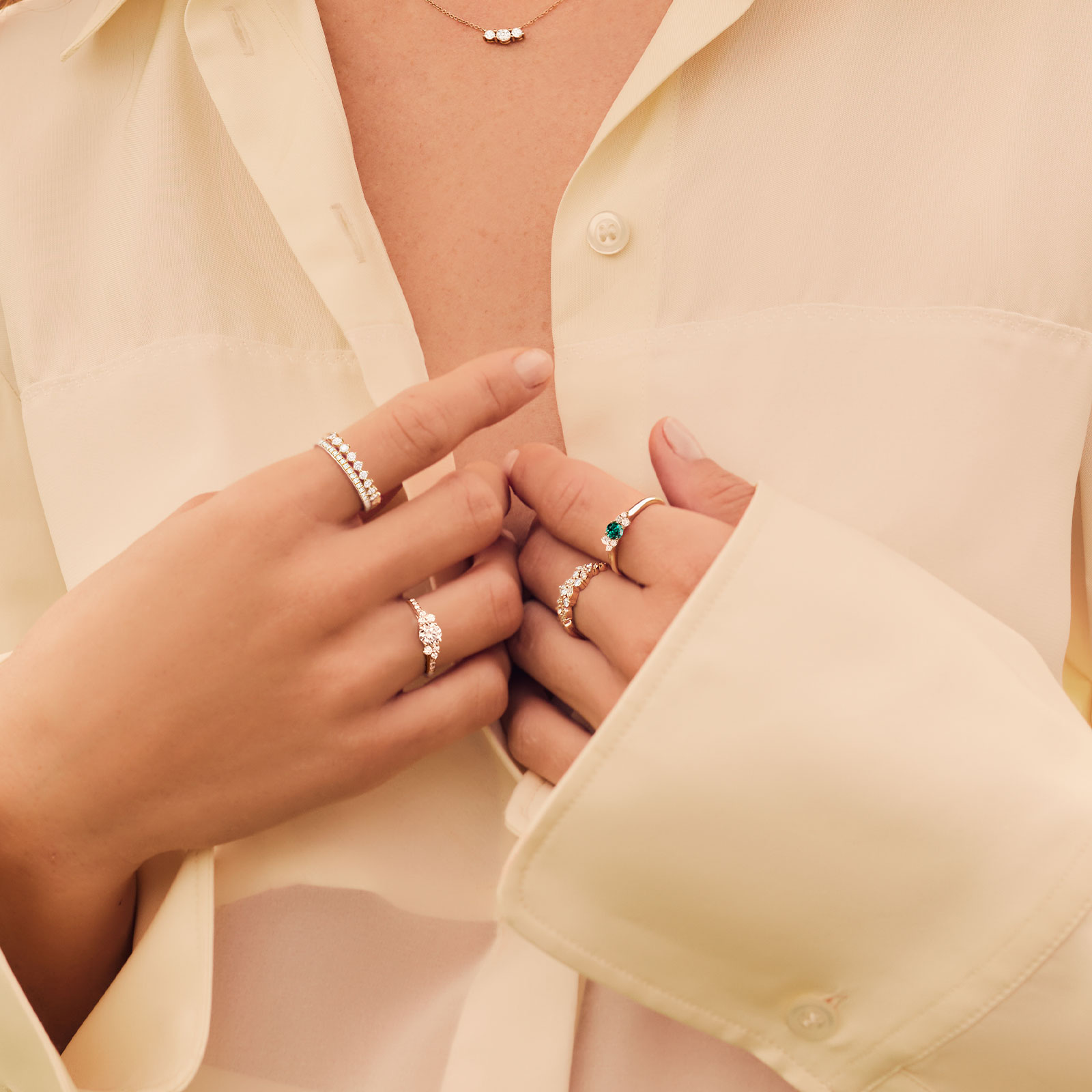 リング ホワイトゴールド アクアマリンとダイヤモンド Baby EverBloom 4