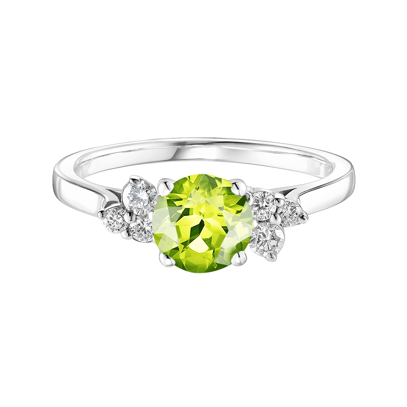 Bague Platine Péridot et diamants Baby EverBloom 6 mm 1