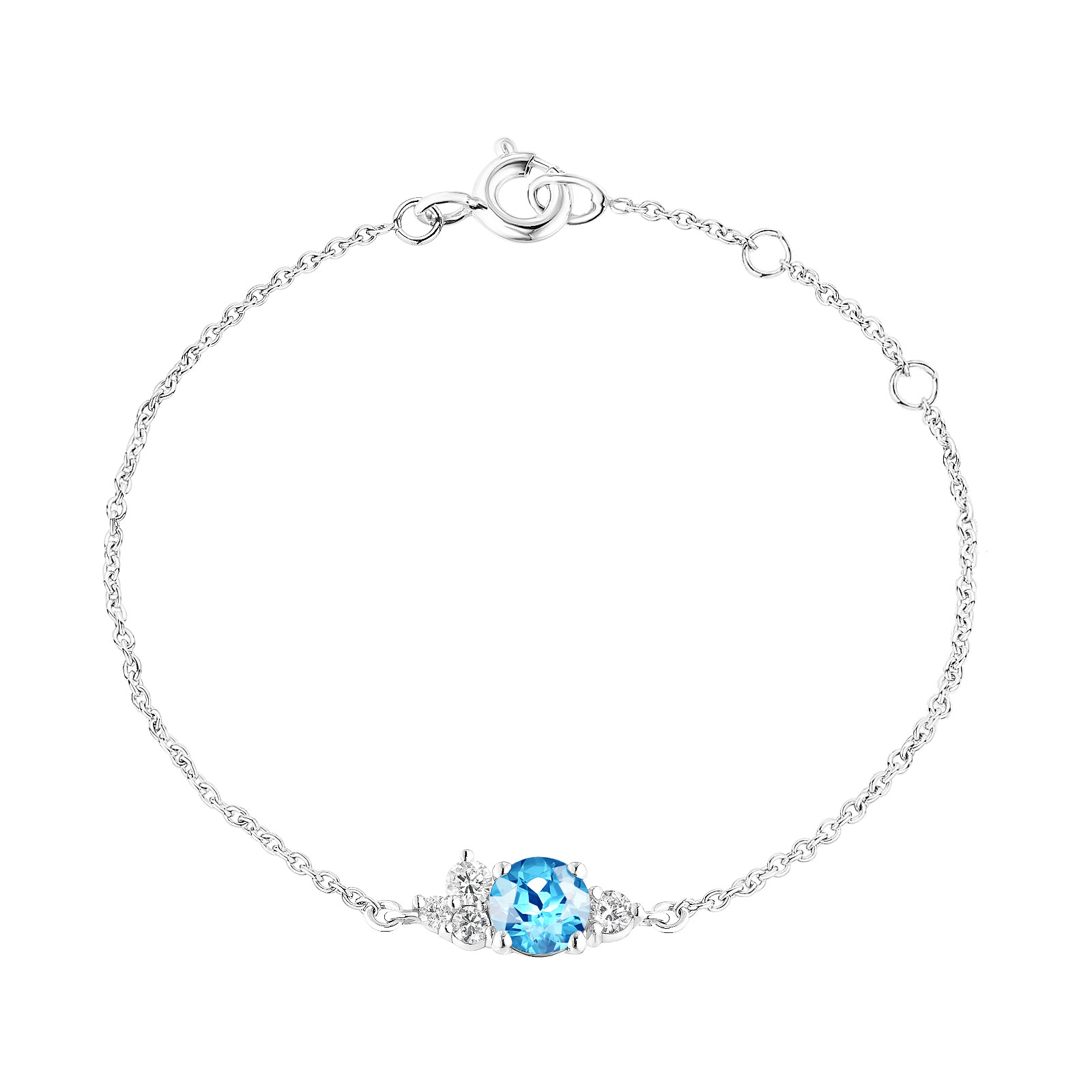 Bracelet Or blanc Topaze et diamants Baby EverBloom 1