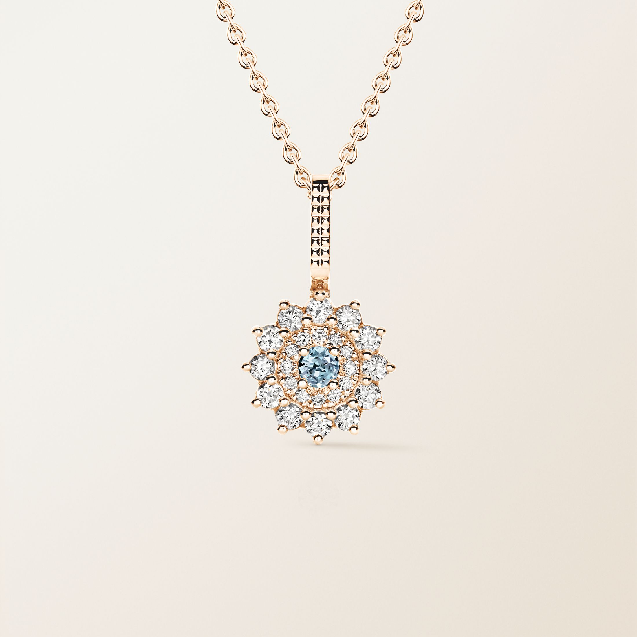 Rose gold, Aquamarine