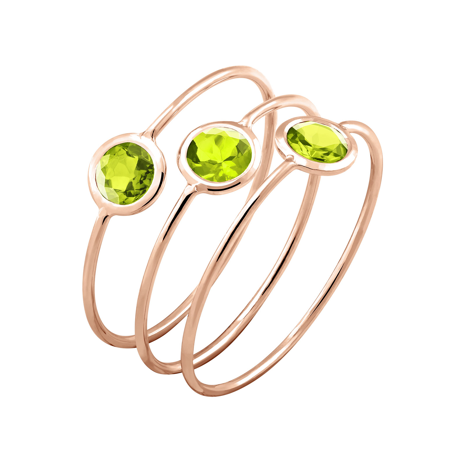 Bague Or rose Péridot Triorama 1