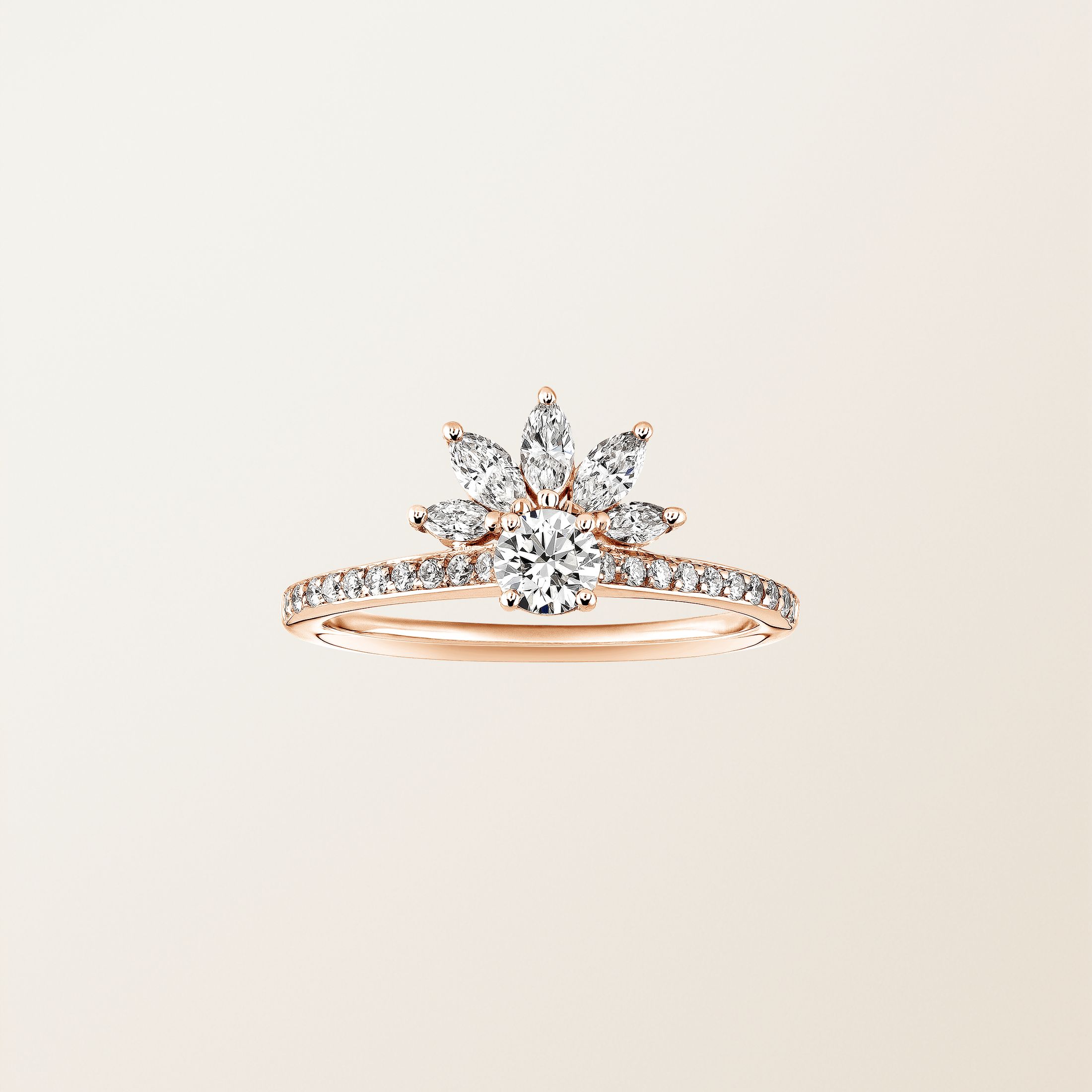 EverBloom Pavée 4 mm Rose Gold Diamond Ring
