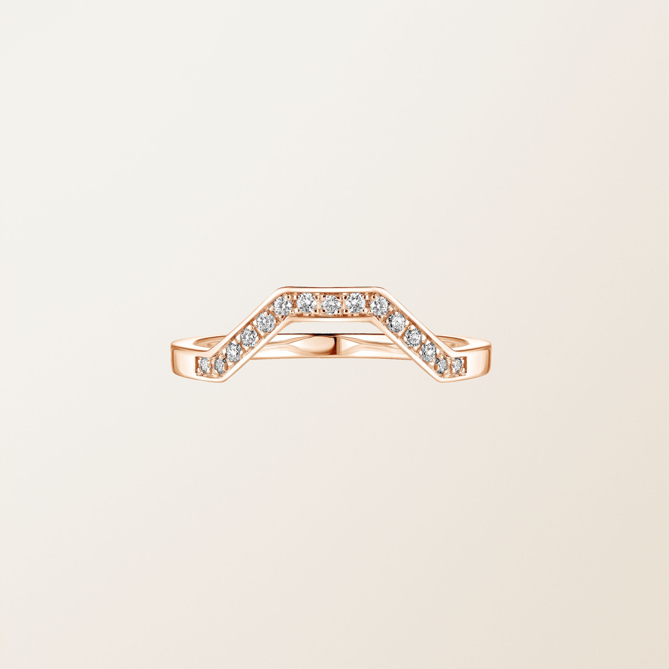 Allianz 18K Roségold Diamant Art Déco 5 mm