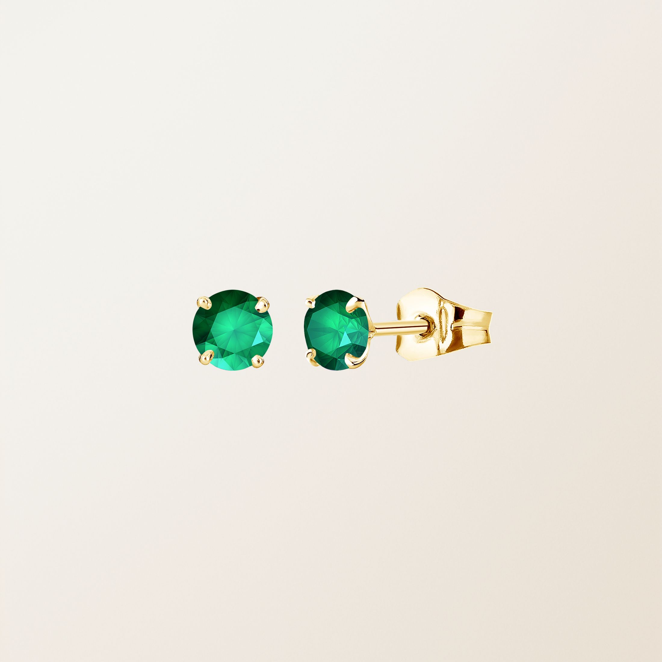 Ohrringe 18K Gelbgold Smaragdgrün Lady XL