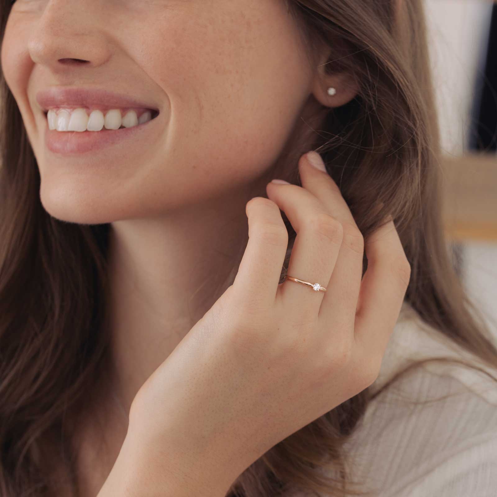 リング ホワイトゴールド アクアマリン Mini Lady 4