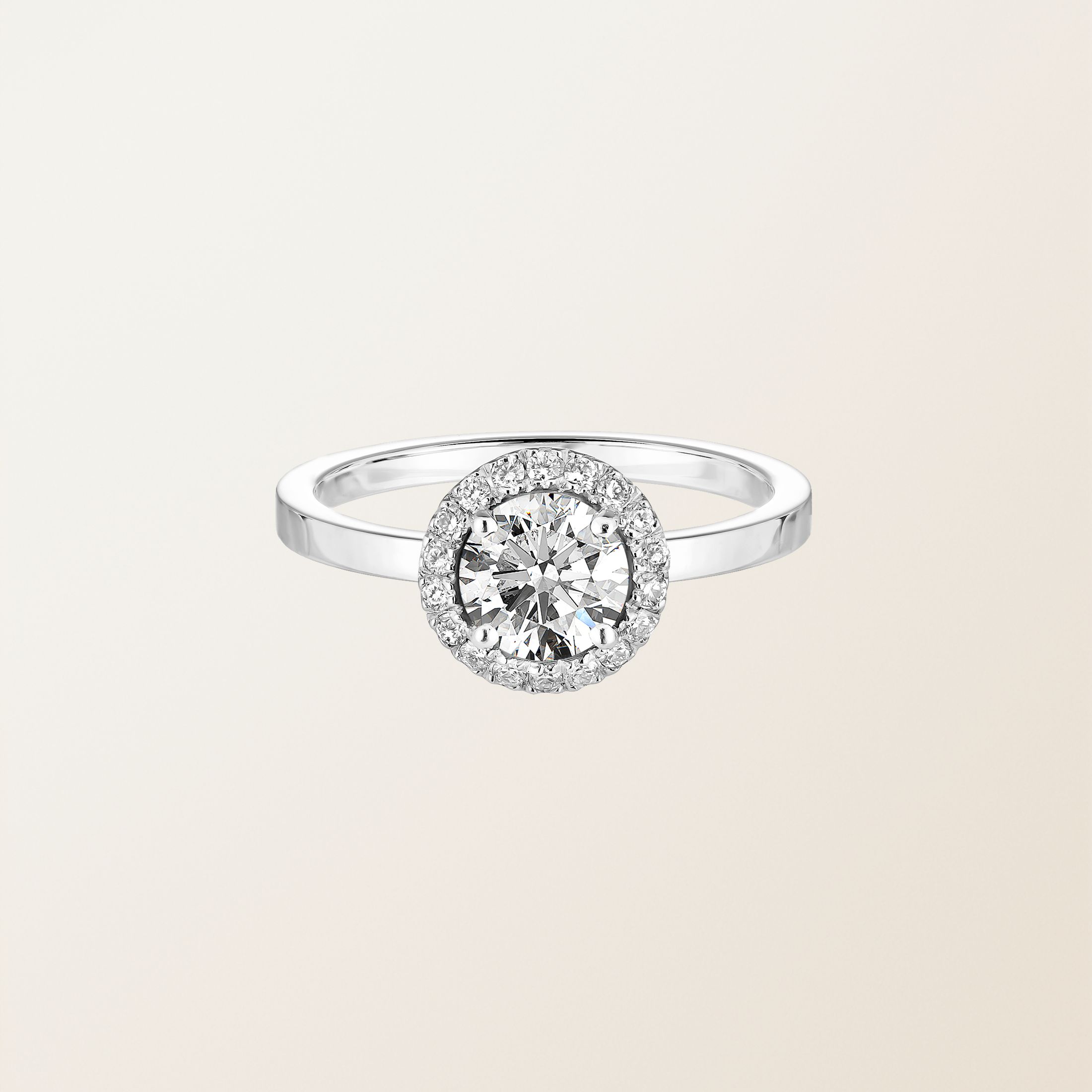 Bague Or blanc 18 cts Diamant Rétromantique L