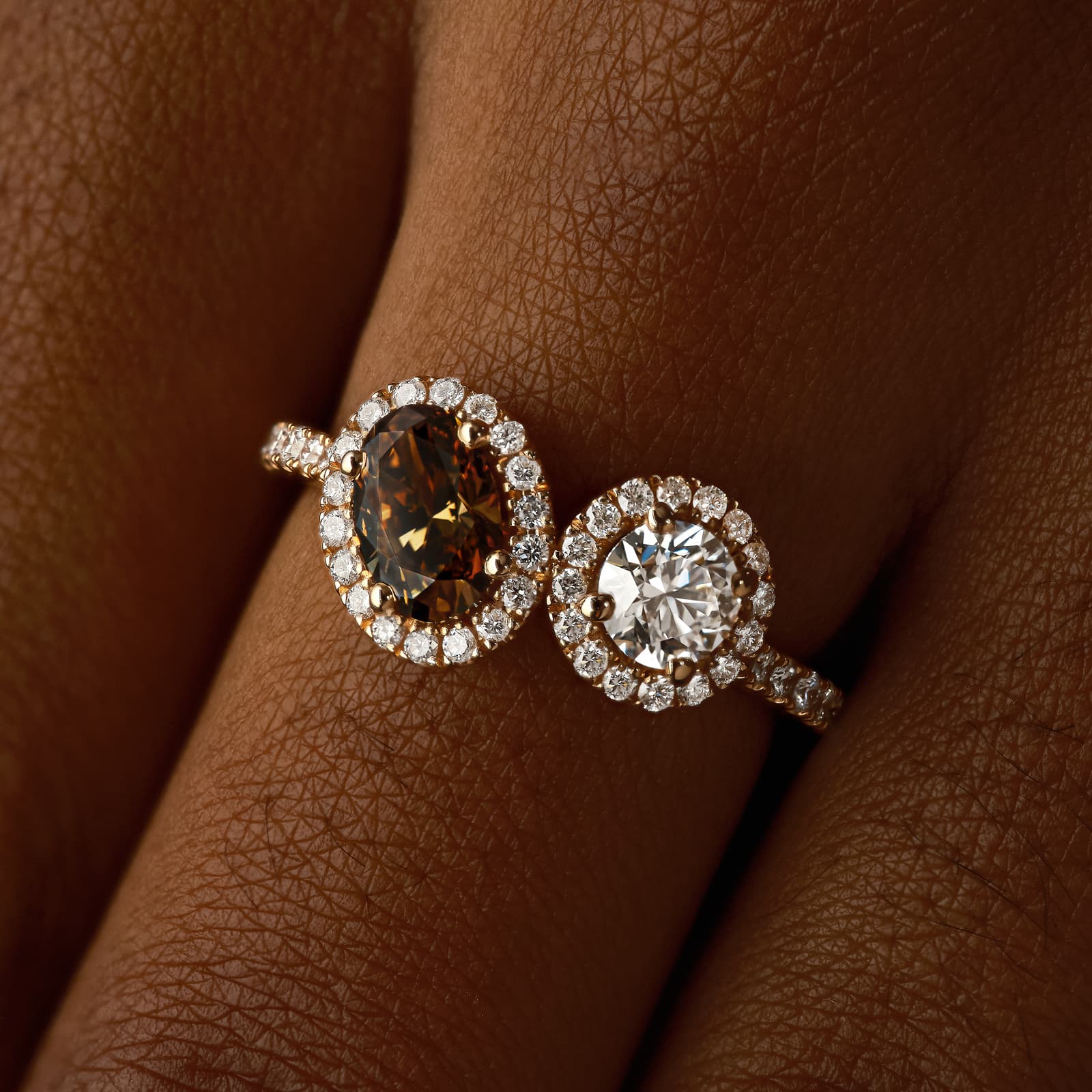 Bague Or rose Diamant Chocolat et diamants AlterEgo Ovale L 3