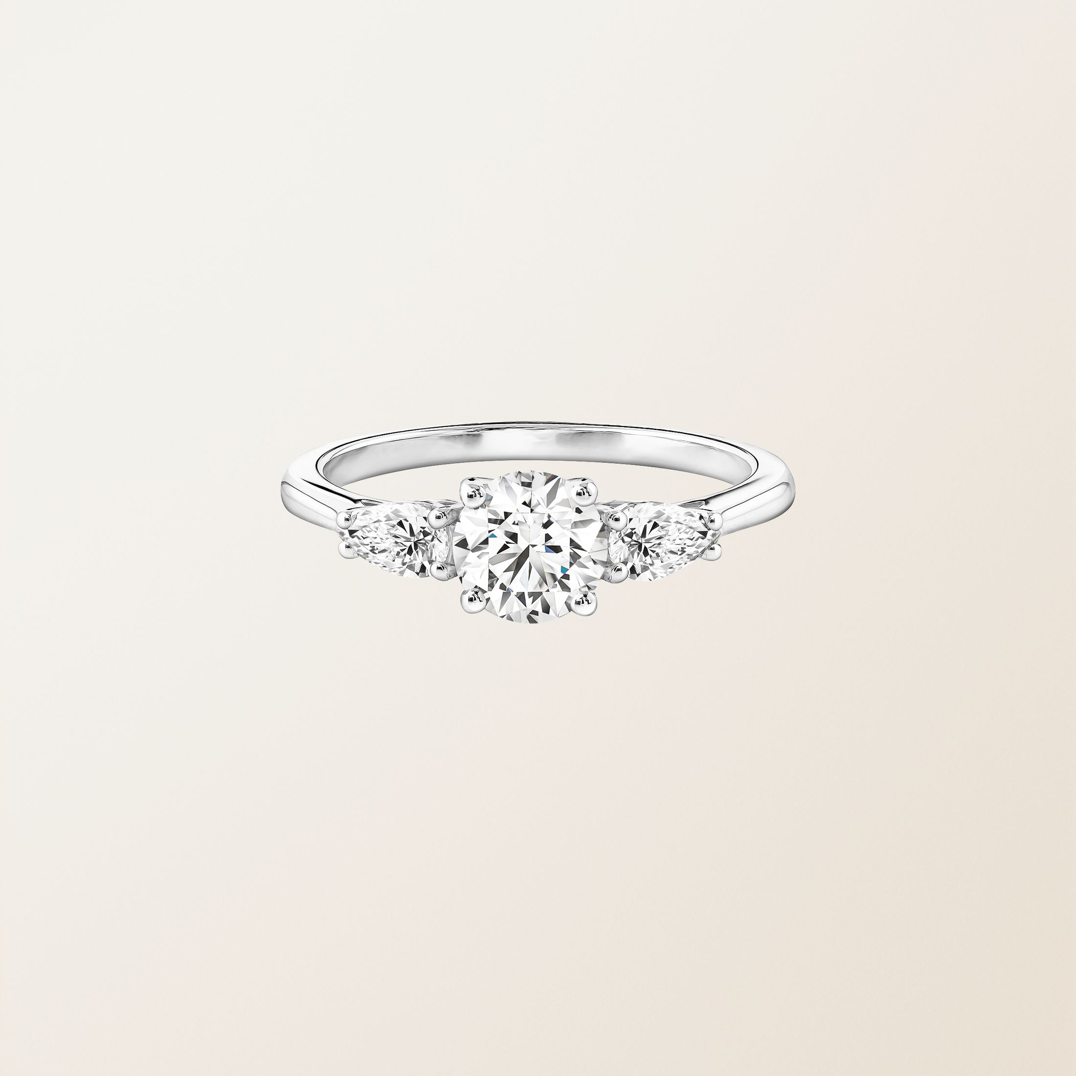 Bague Or blanc 18 cts Diamant Lady Duo de Poires