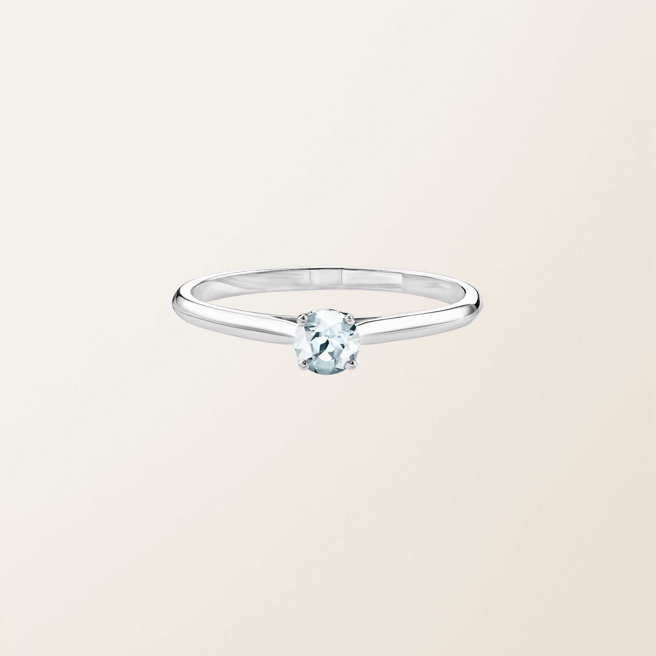 Bague Or blanc 18 cts Aigue-marine Baby Lady