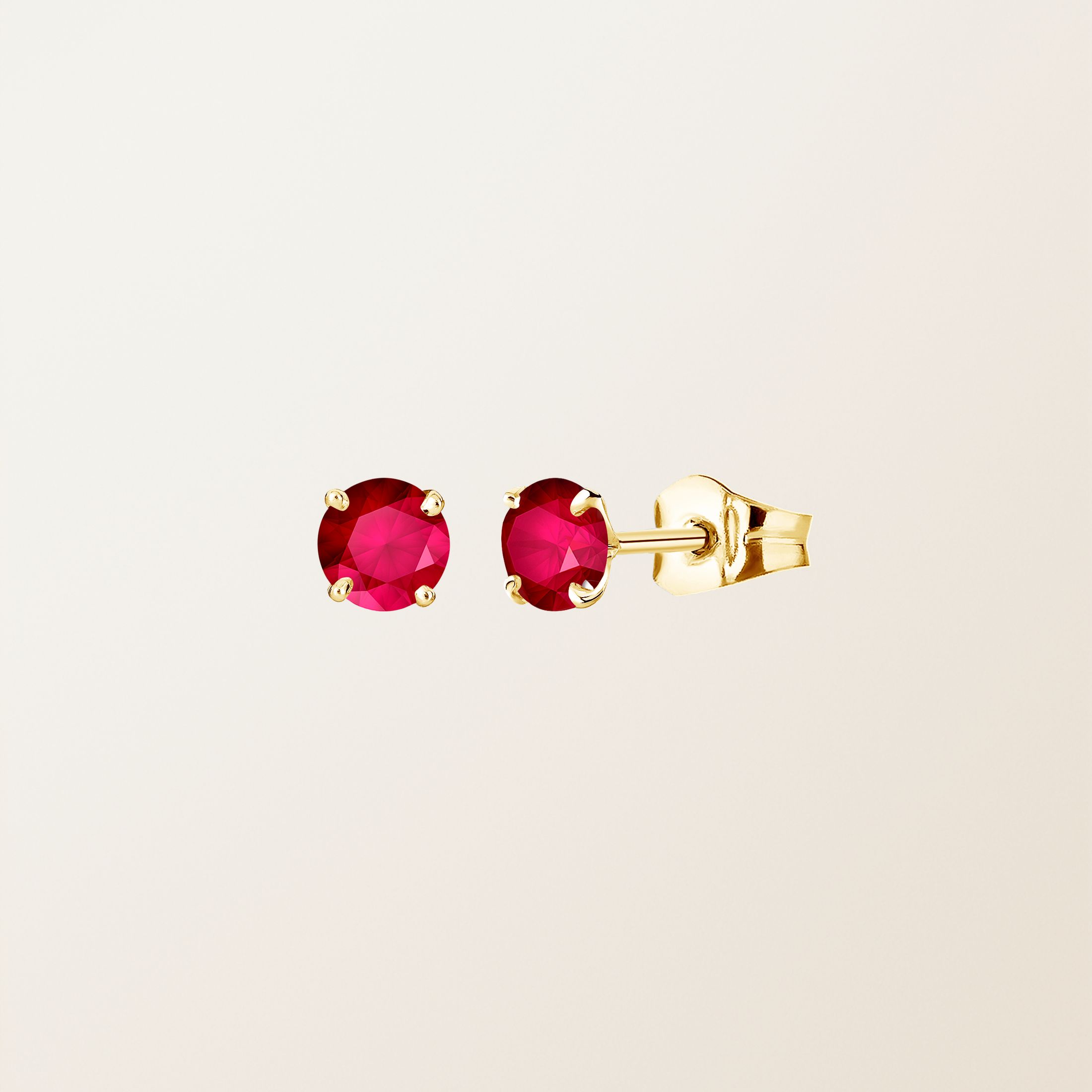 Boucles d'oreilles Or jaune 18 cts Rubis Lady XL