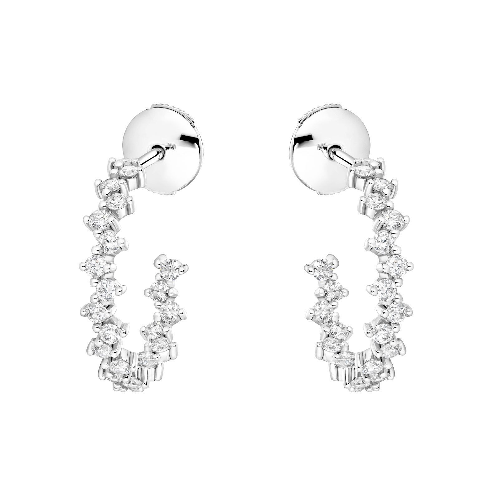 Boucles d'oreilles Or blanc Diamant Paris 1901 M 1