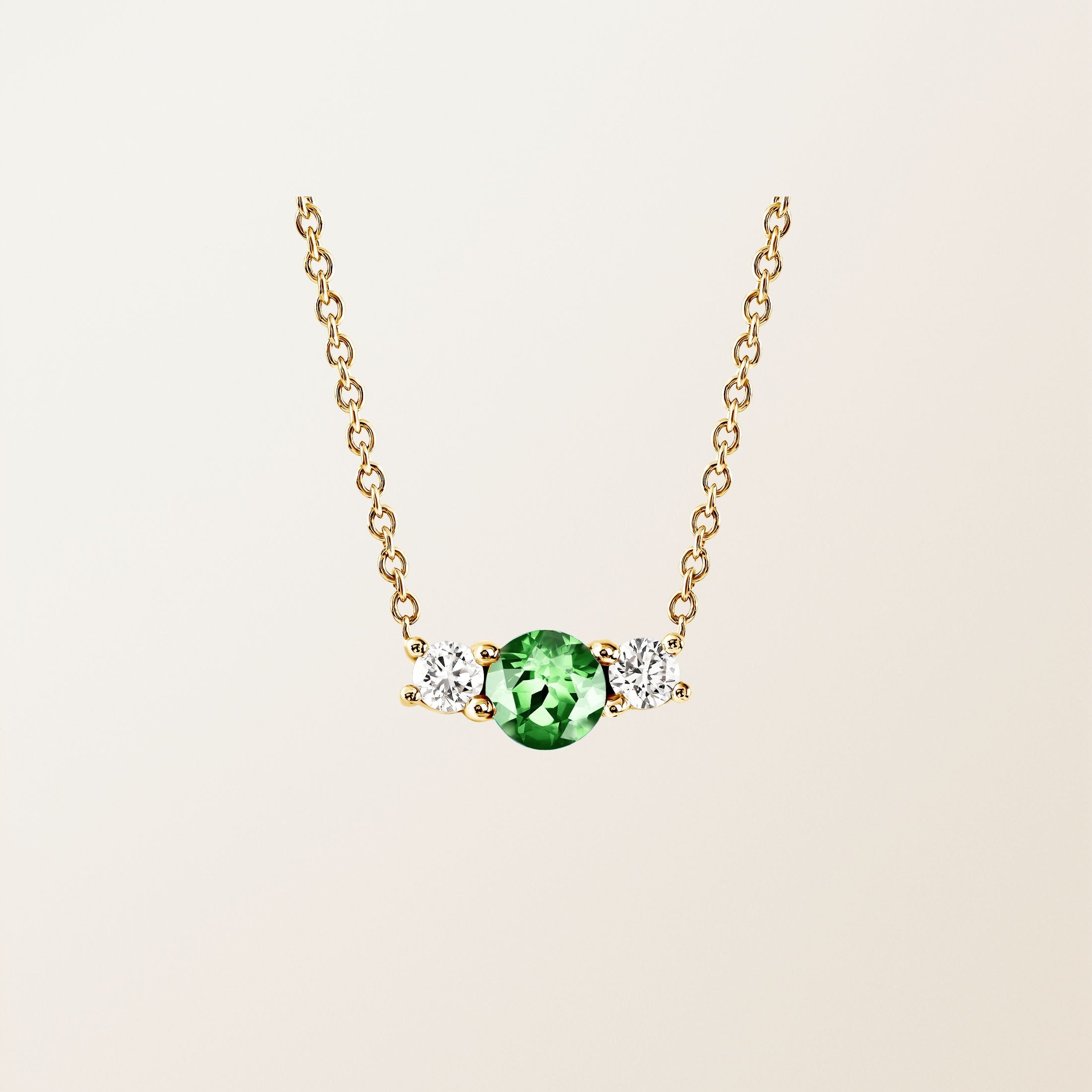 Pendentif Or jaune 18 cts Tsavorite Lady Duo