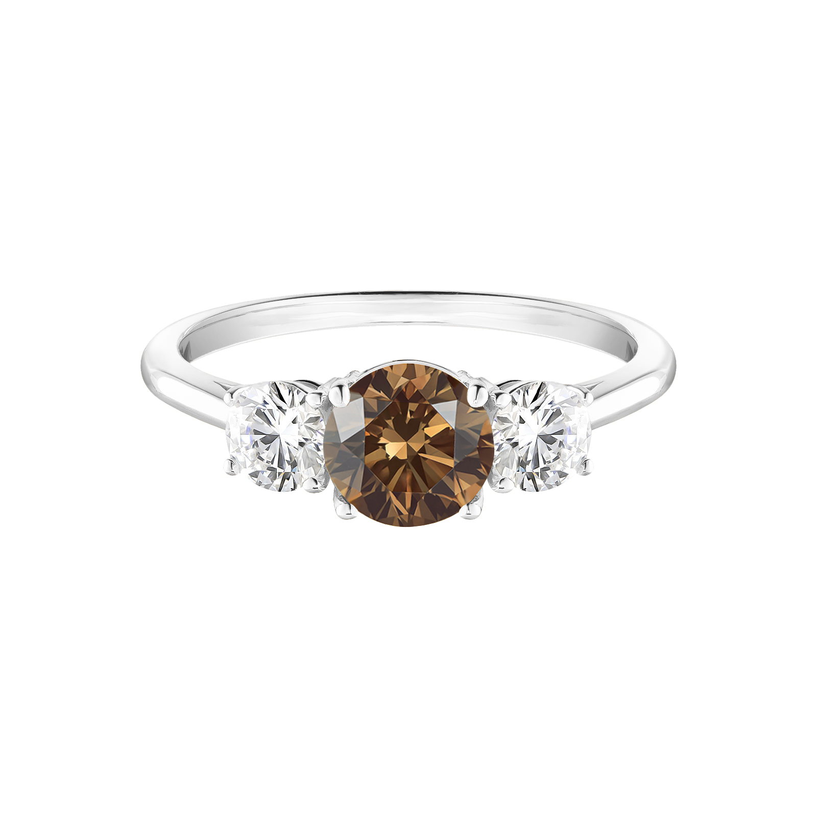 Bague Or blanc Diamant Chocolat Little Lady Duo 1
