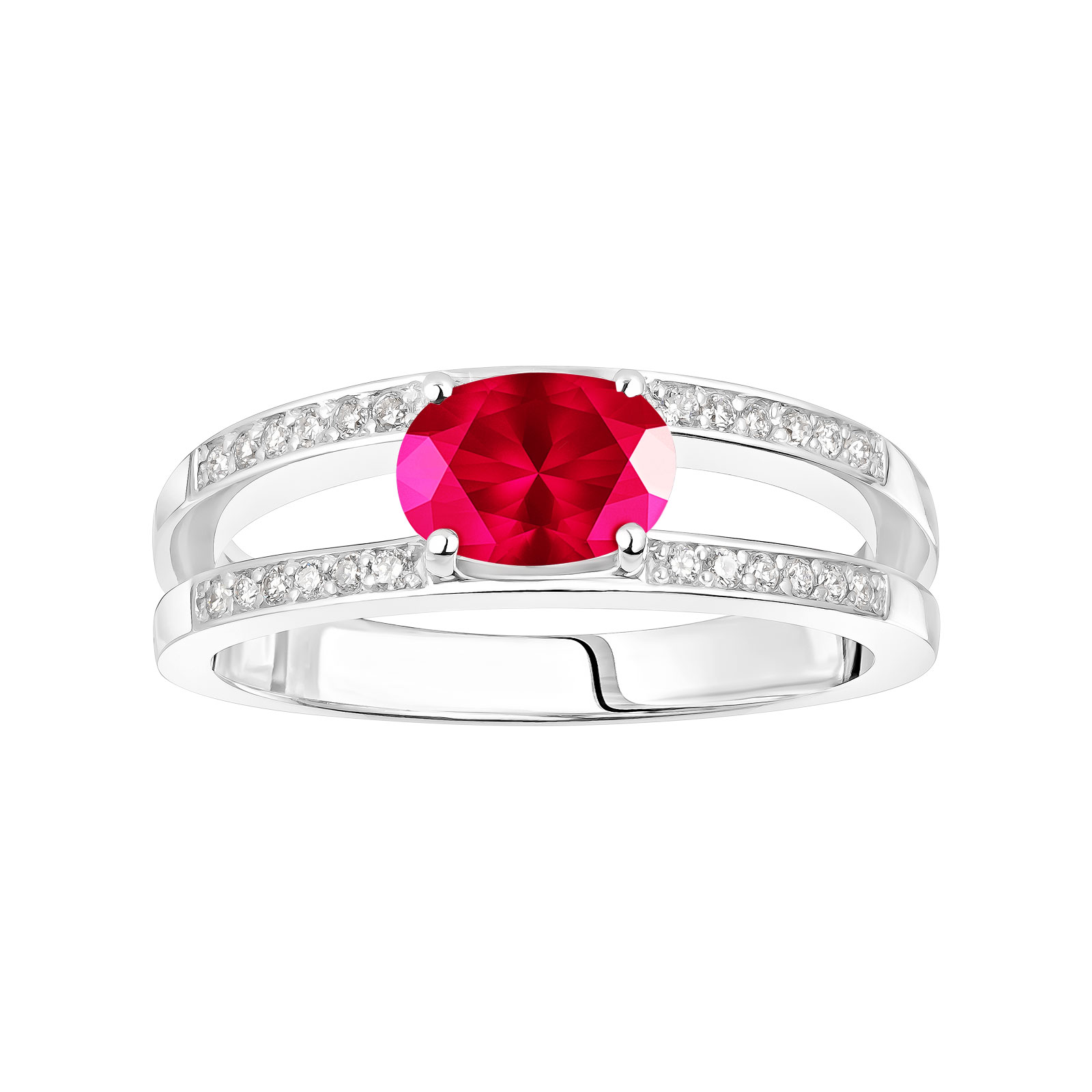 Bague Platine Rubis et diamants Cassandra 1