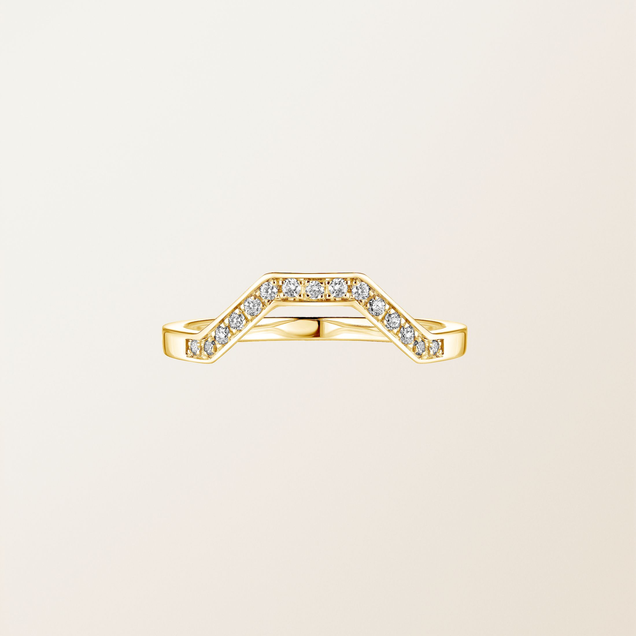 Bague Or jaune 18 cts Diamant Art Déco 5 mm