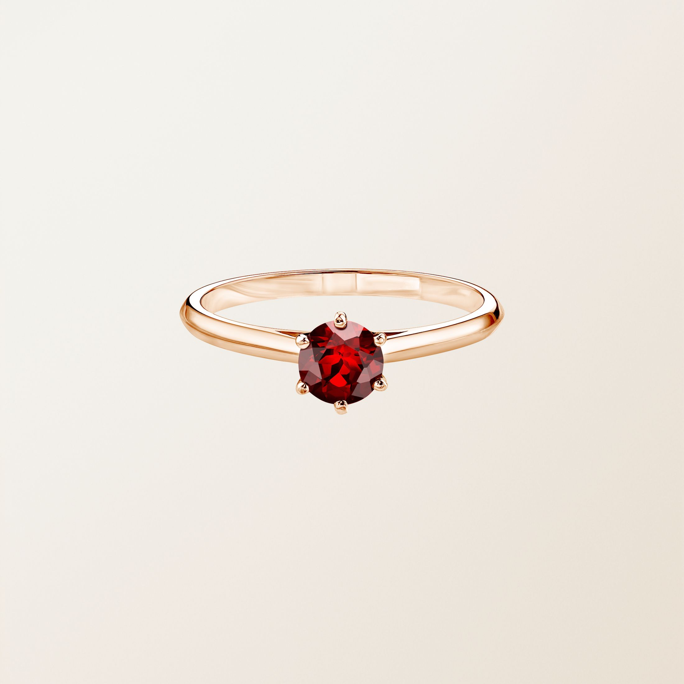 Bague Or rose 18 cts Grenat Little Lady