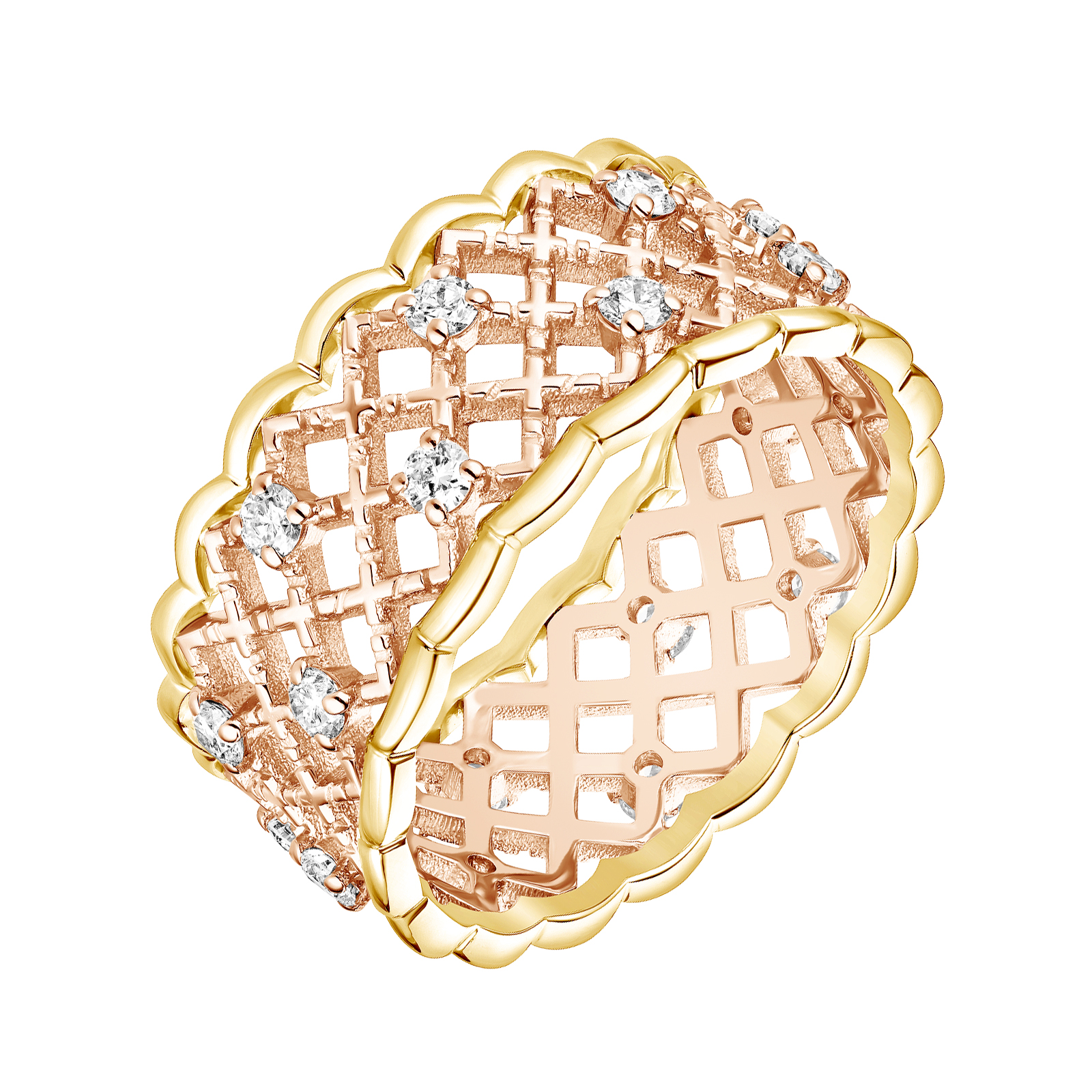 Bague Or rose et jaune Diamant RétroMilano Uno 1