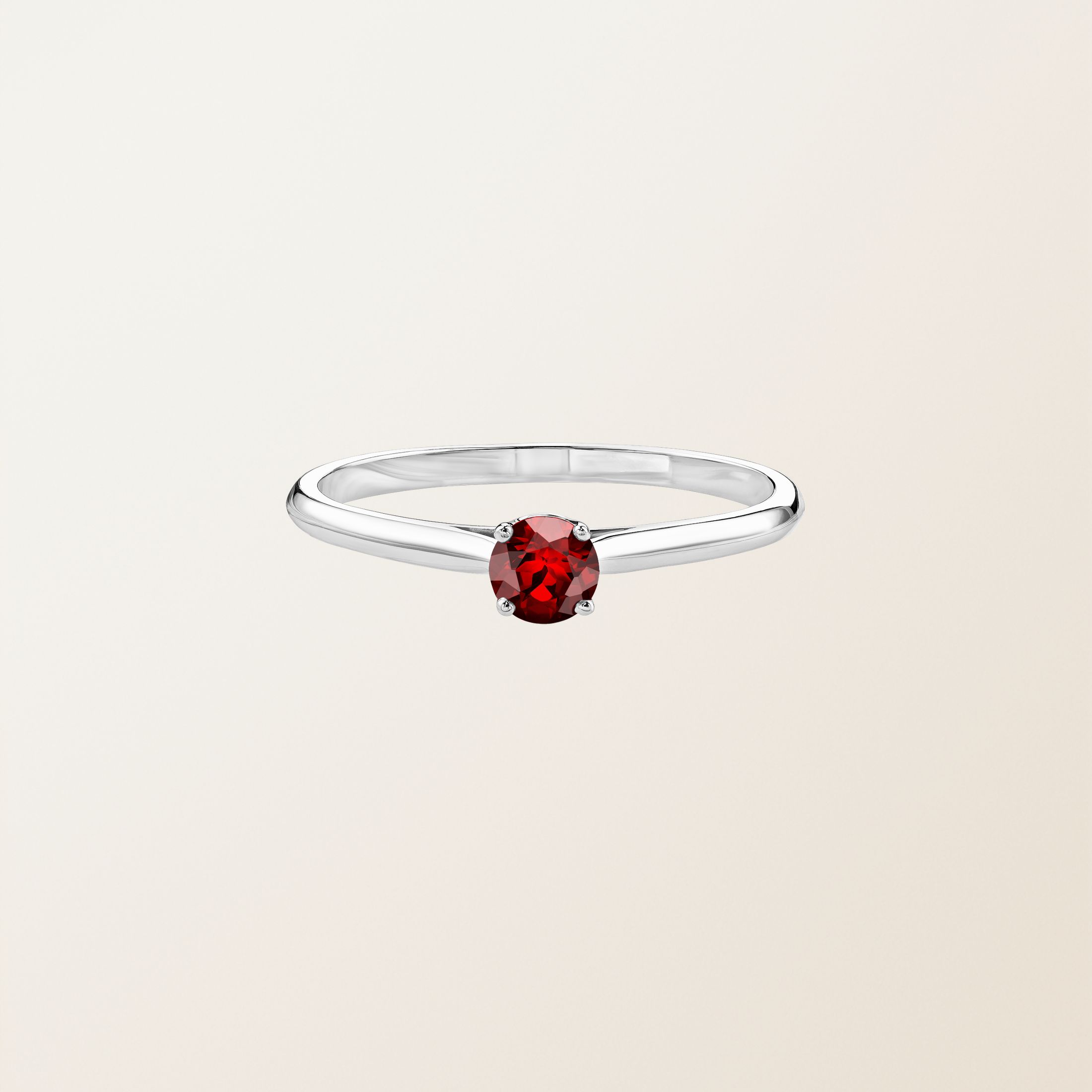 Bague Platine Grenat Baby Lady