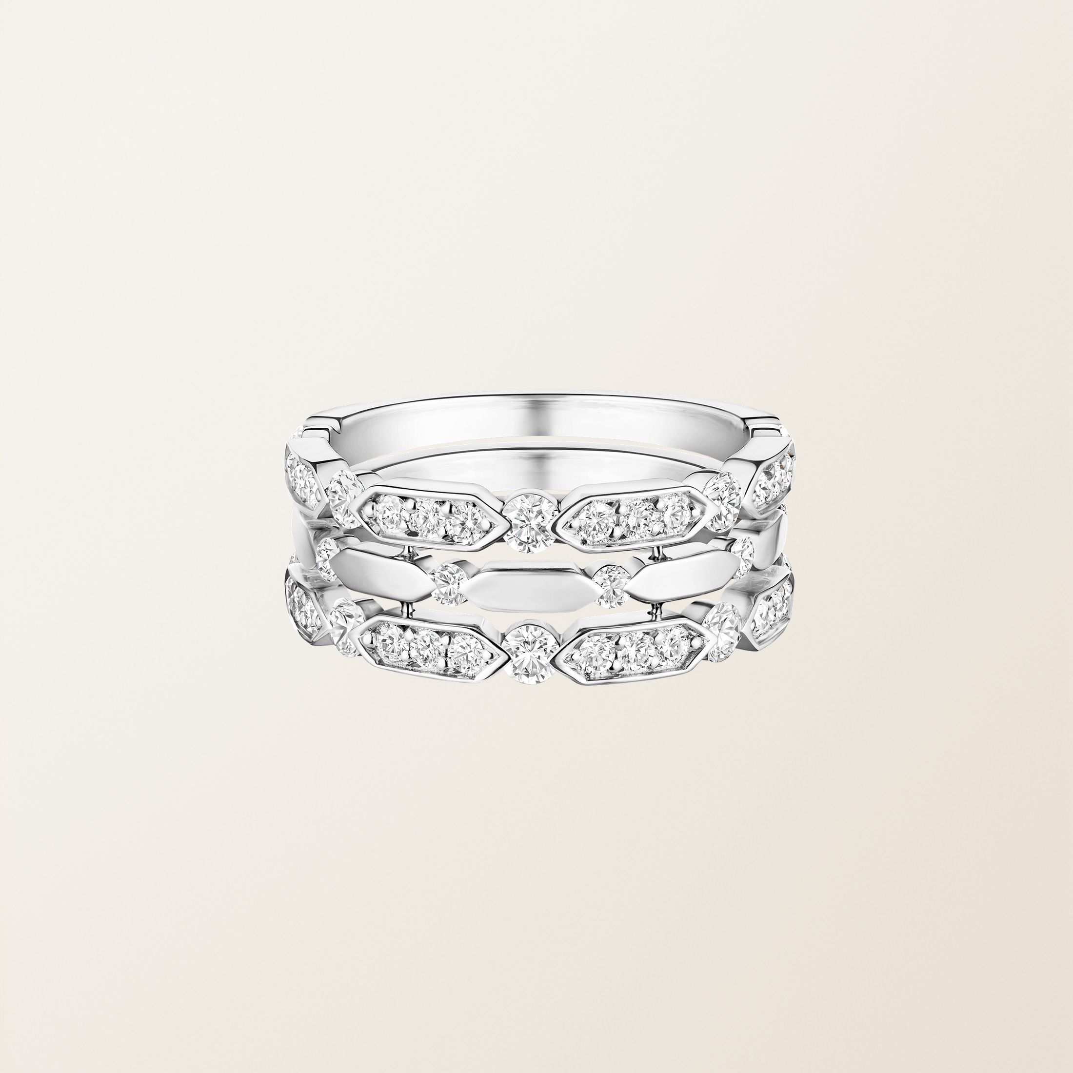 Bague Or blanc 18 cts Diamant MET Prima