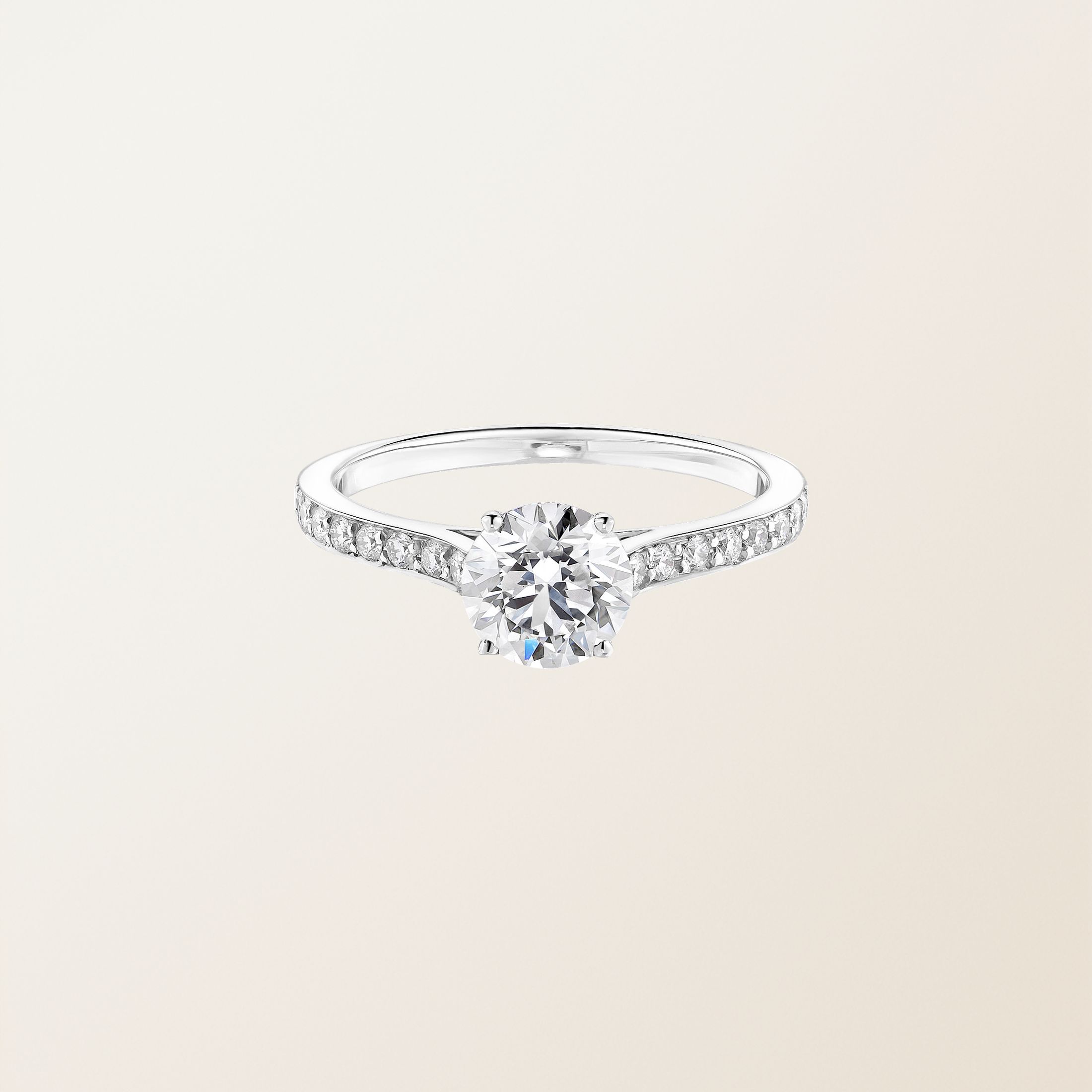 Bague Or blanc 18 cts Diamant Lady Pavée 1 ct