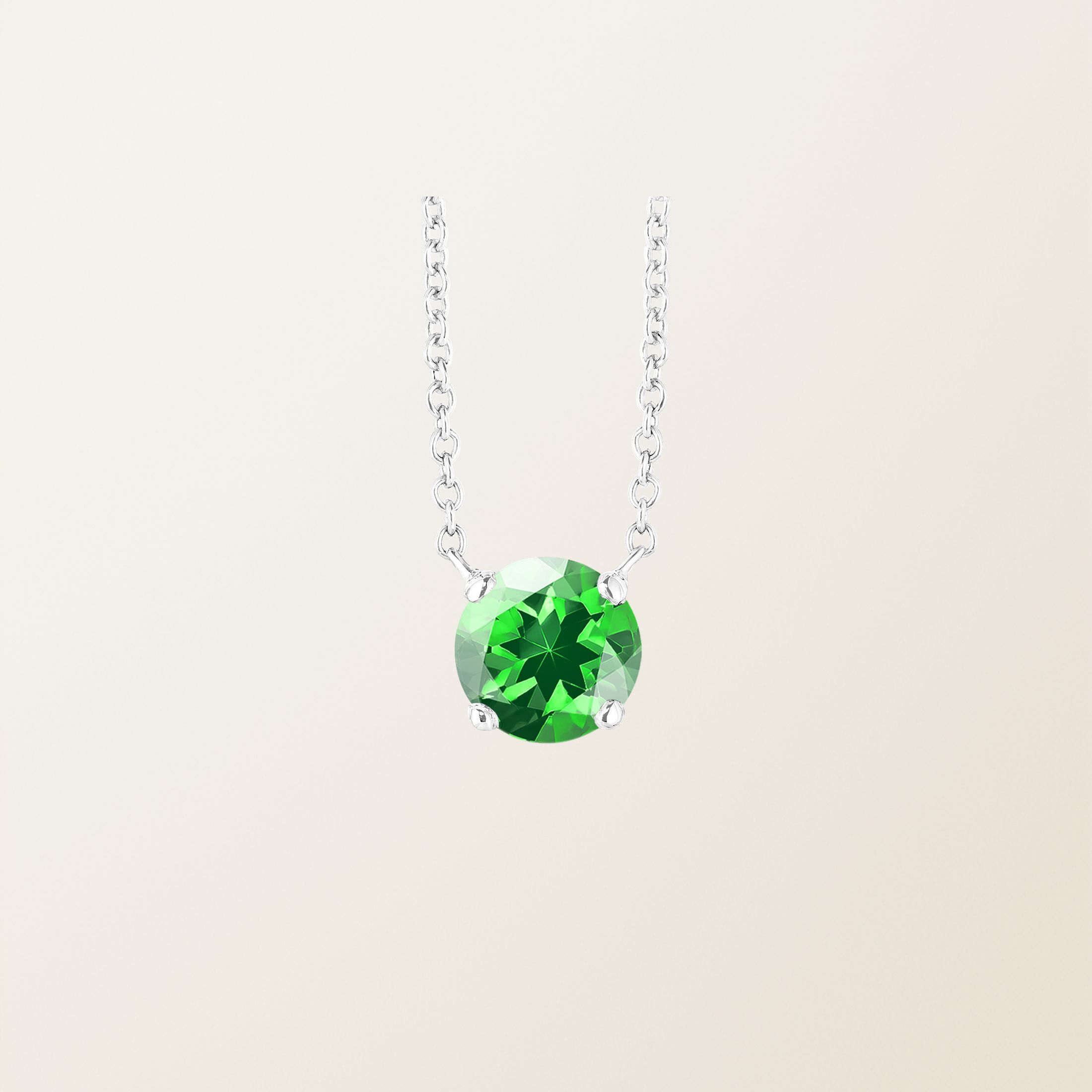 Pendentif Or blanc 18 cts Tsavorite Lady XXL