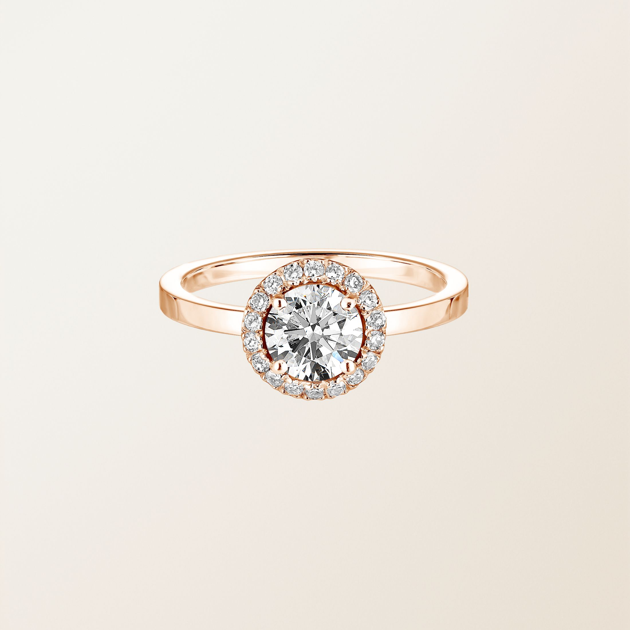 Bague Or rose 18 cts Diamant Rétromantique L