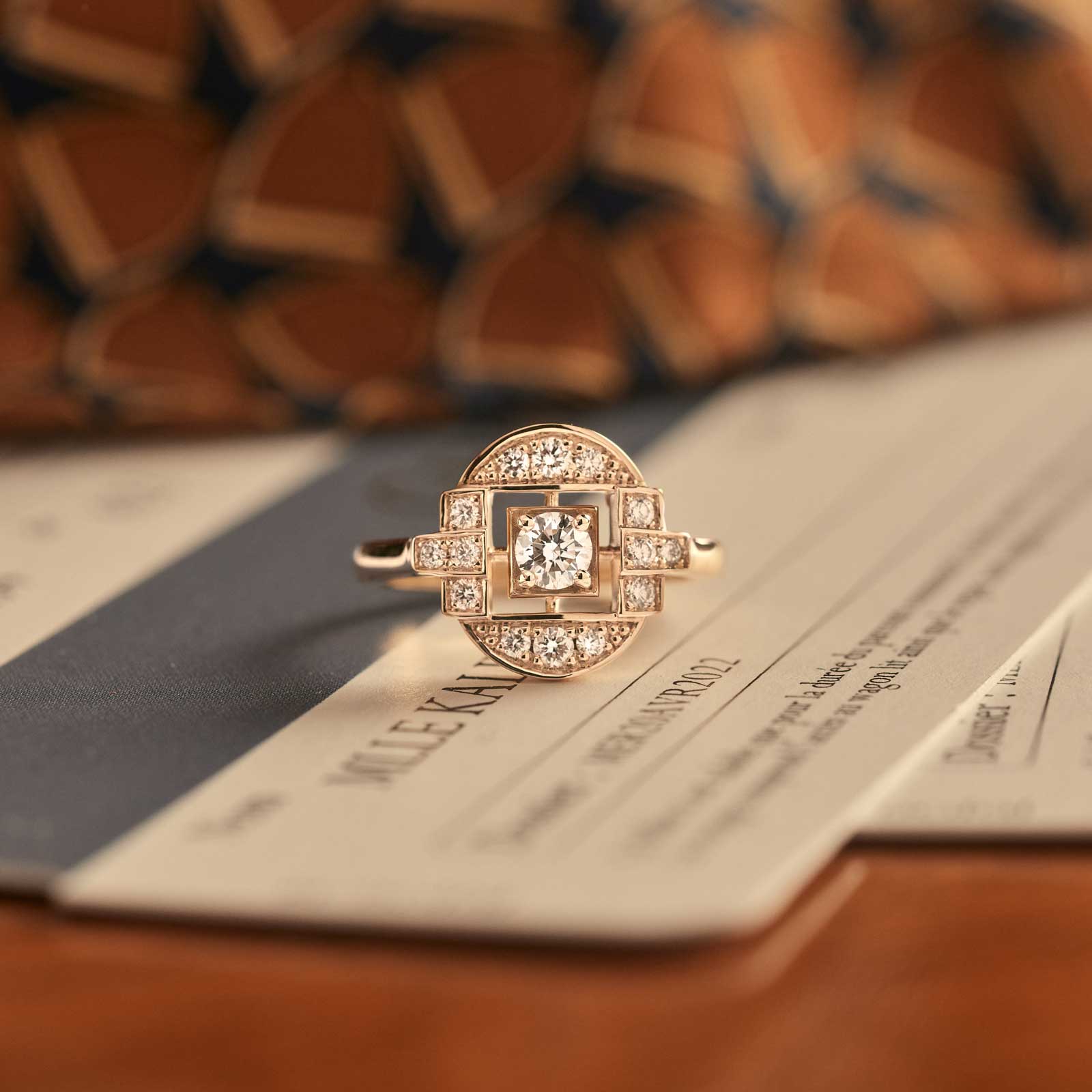 Ring White gold Tsavorite and diamonds Art Déco Solo 5