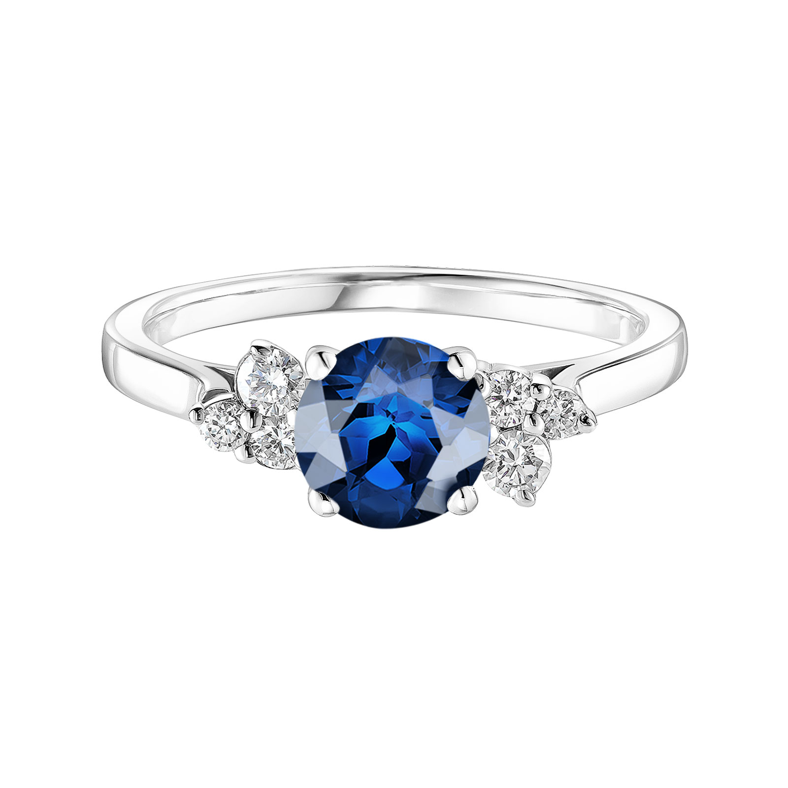 Bague Or blanc Saphir et diamants Baby EverBloom 6 mm 1