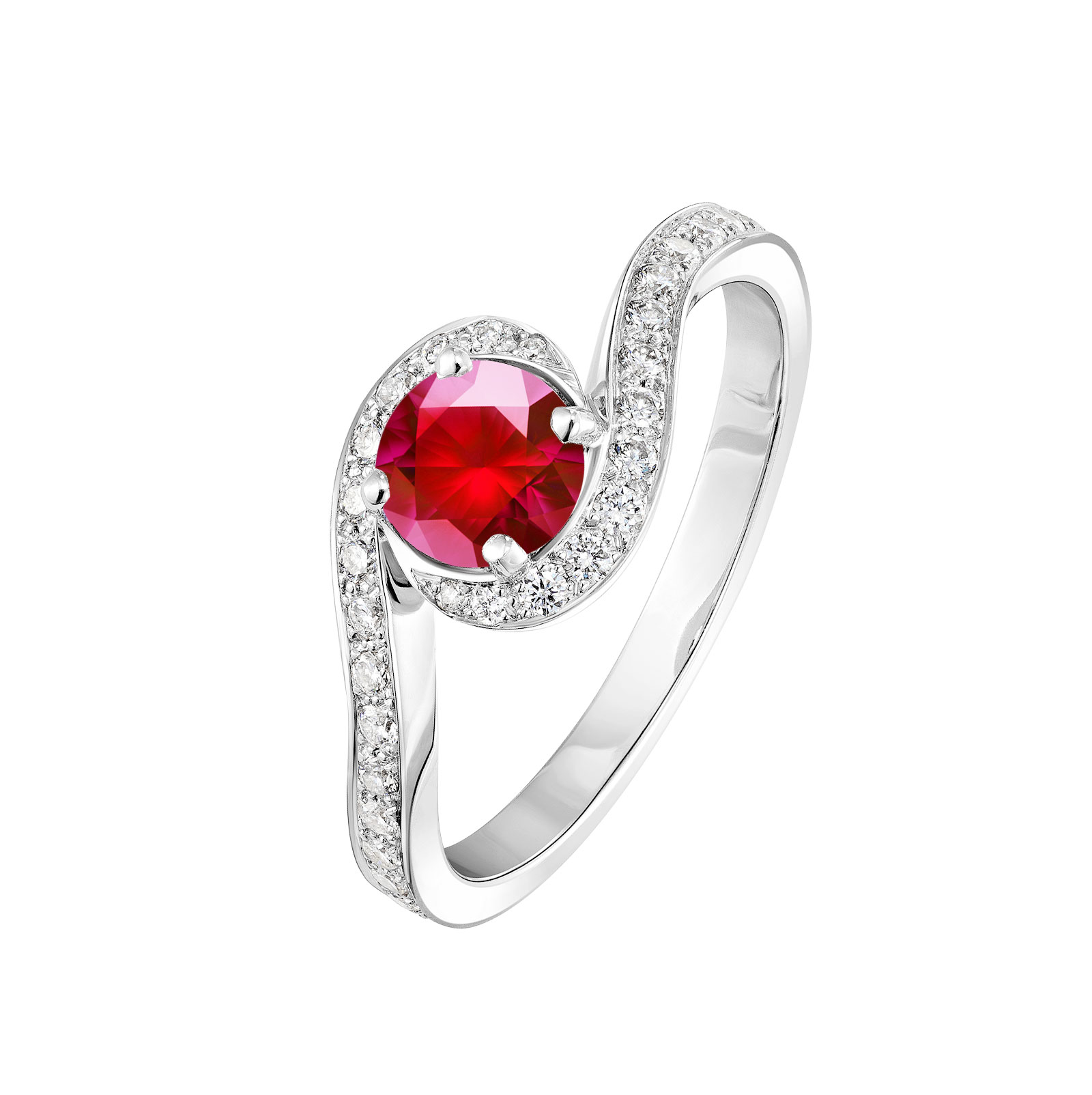 Bague Platine Rubis et diamants Amelia 1