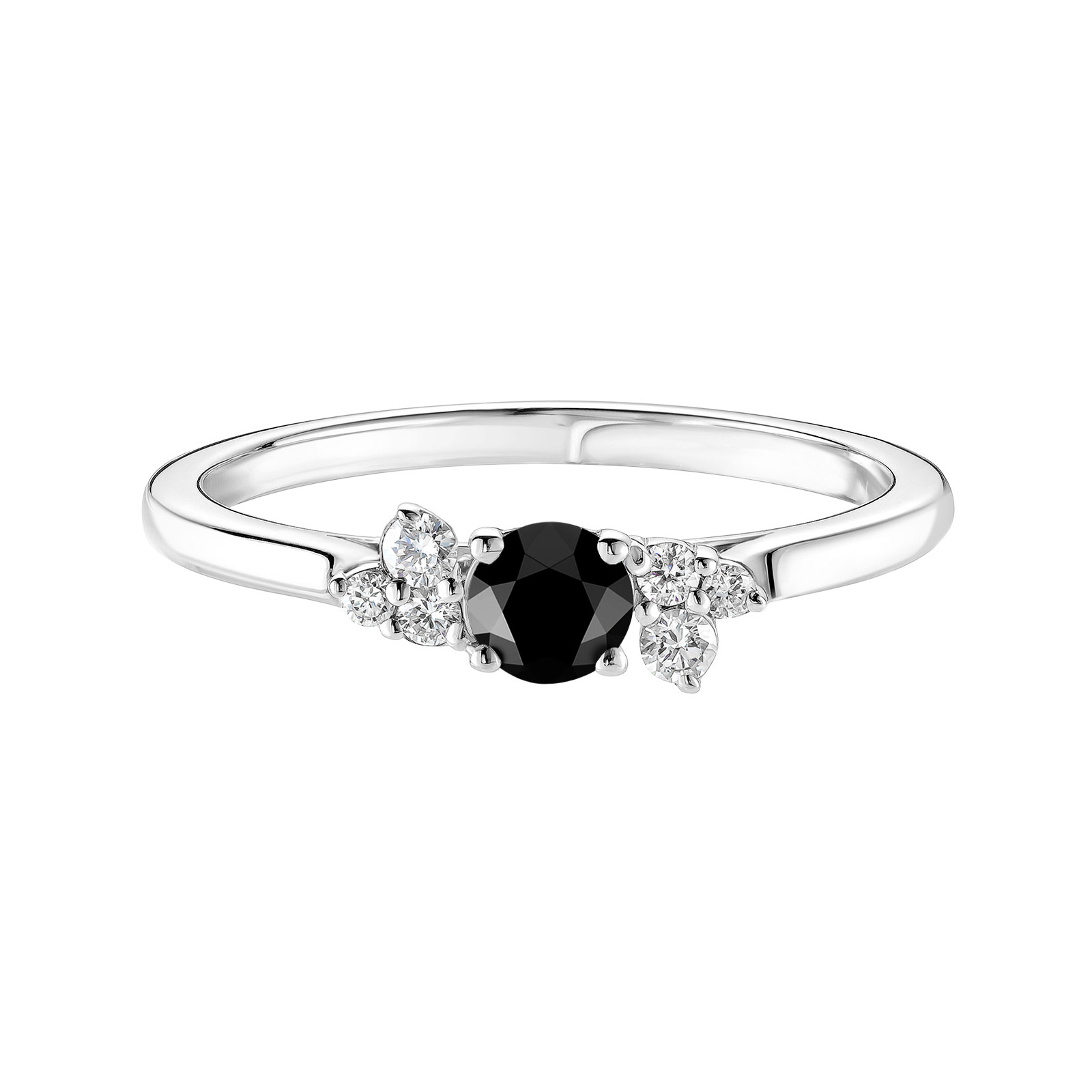 Bague Or blanc Spinelle noir et diamants Baby EverBloom 1