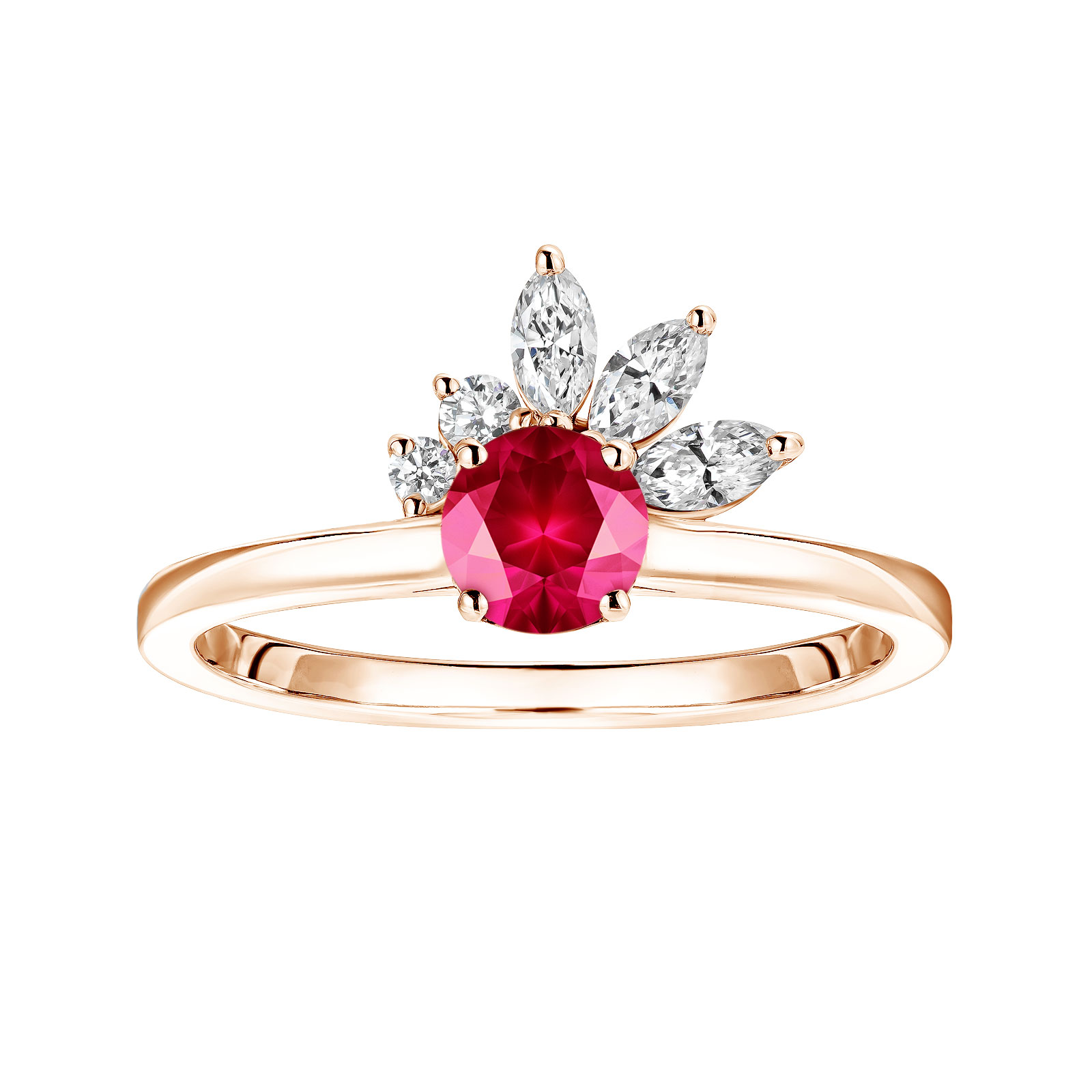 Bague Or rose Rubis et diamants Little EverBloom 1