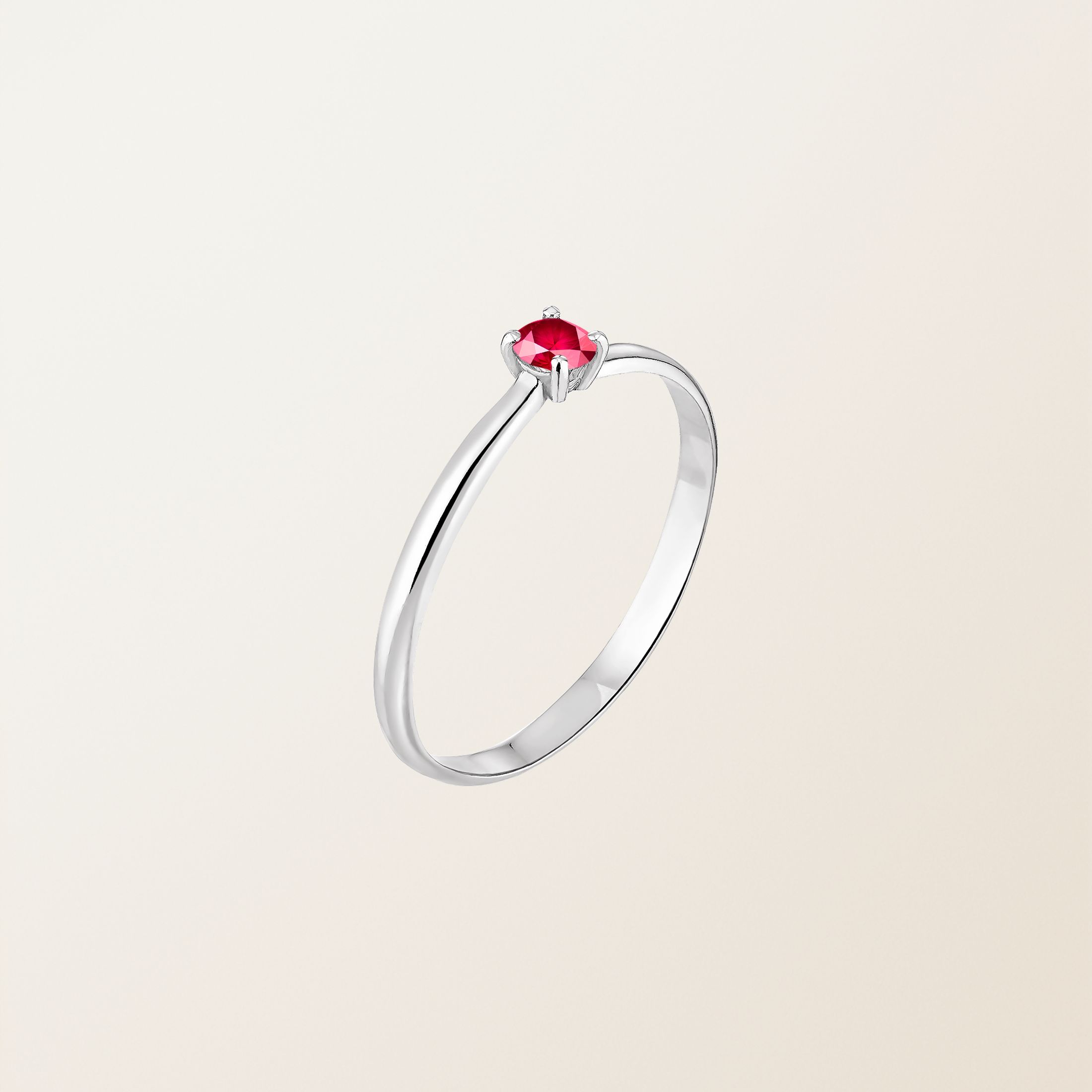 Bague Or blanc 18 cts Rubis Mini Lady