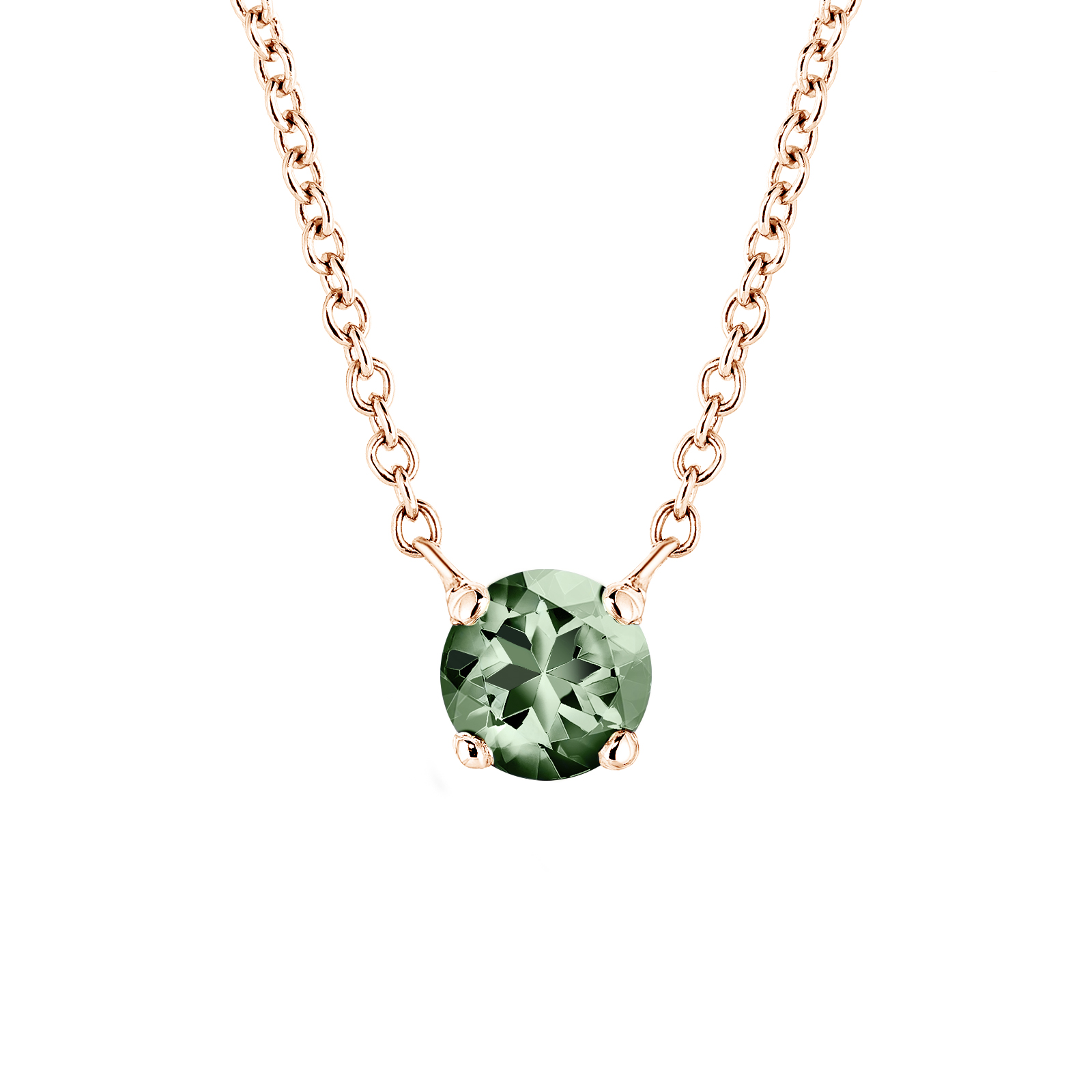 Pendentif Or rose Saphir Vert Lady XL 1