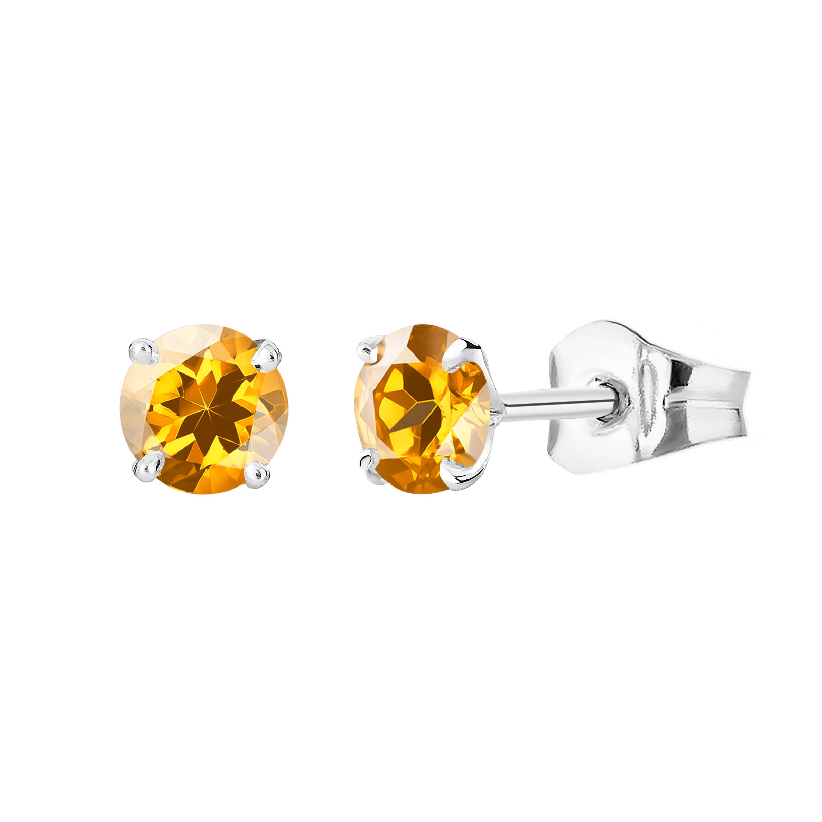 Boucles d'oreilles Or blanc Citrine Lady XL 1