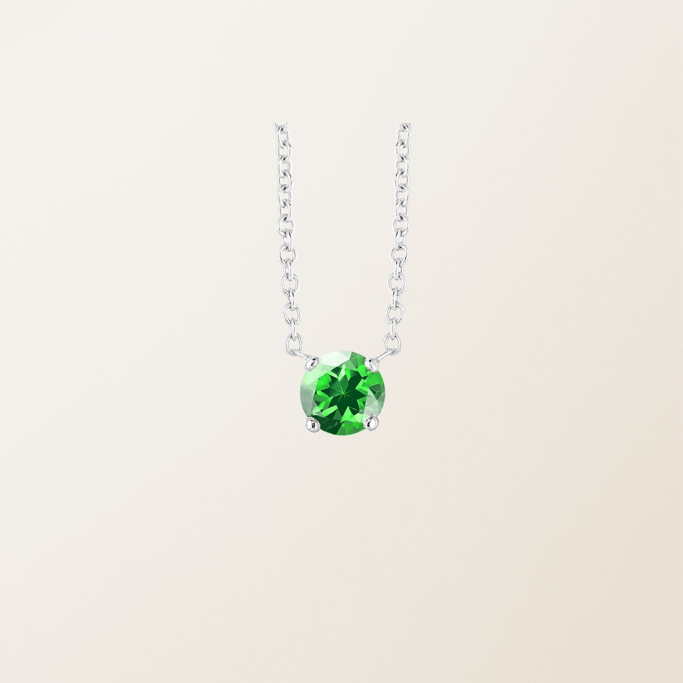 Pendentif Or blanc 18 cts Tsavorite Lady XL
