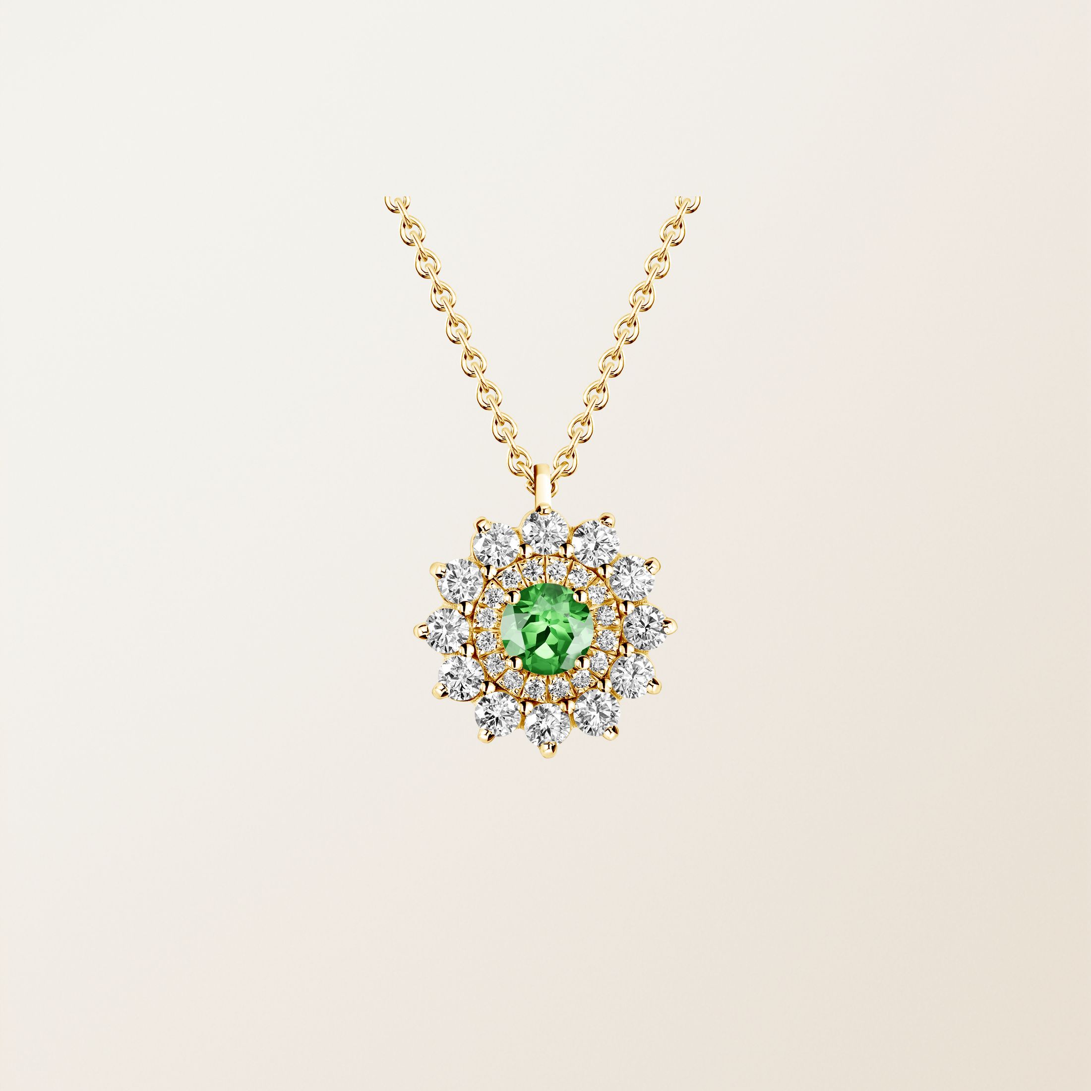 Pendentif Or jaune 18 cts Tsavorite Lefkos