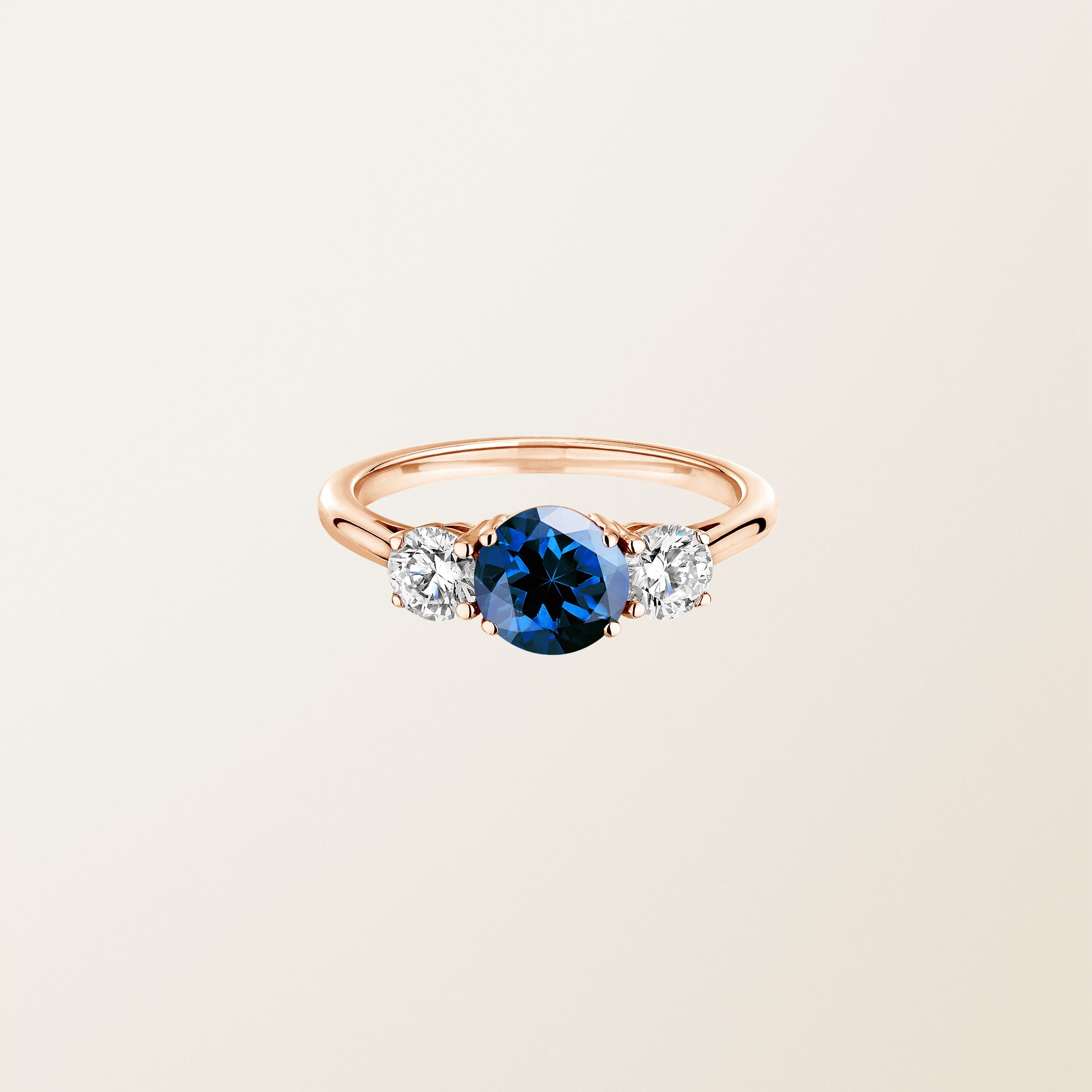 Bague Or rose 18 cts Saphir Lady Duo