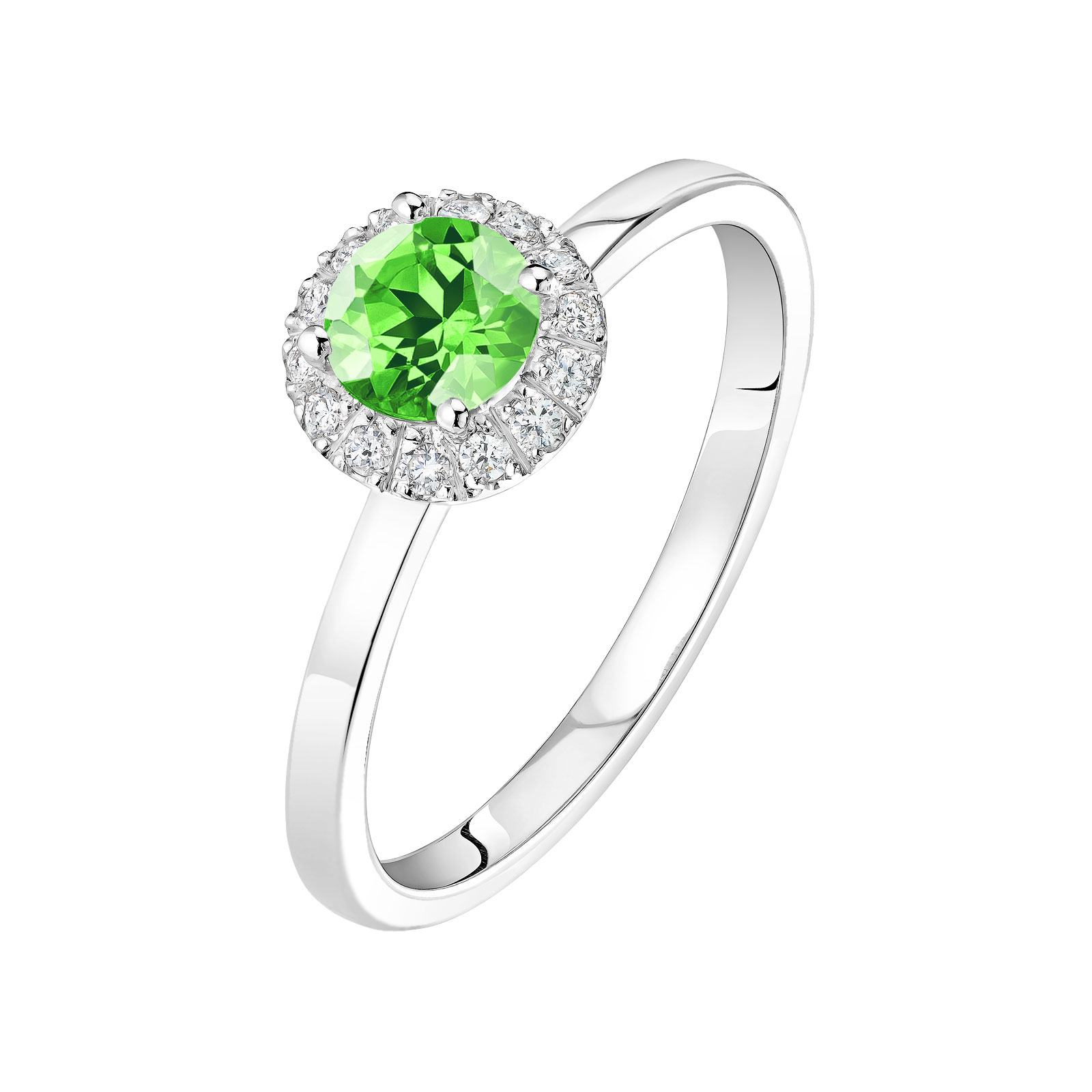 Bague Platine Tsavorite et diamants Rétromantique M 1