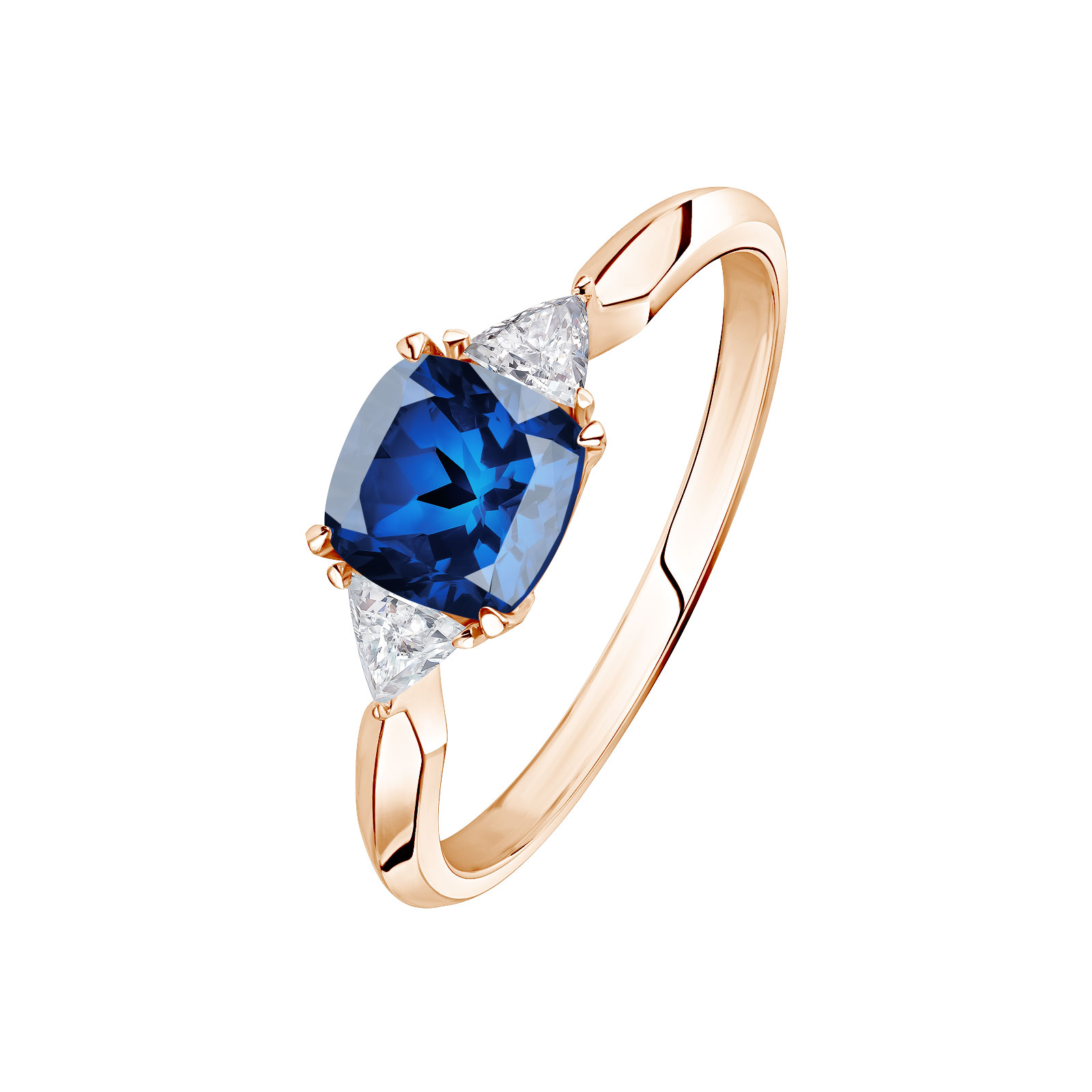 Bague Or rose Saphir et diamants Kennedy 1