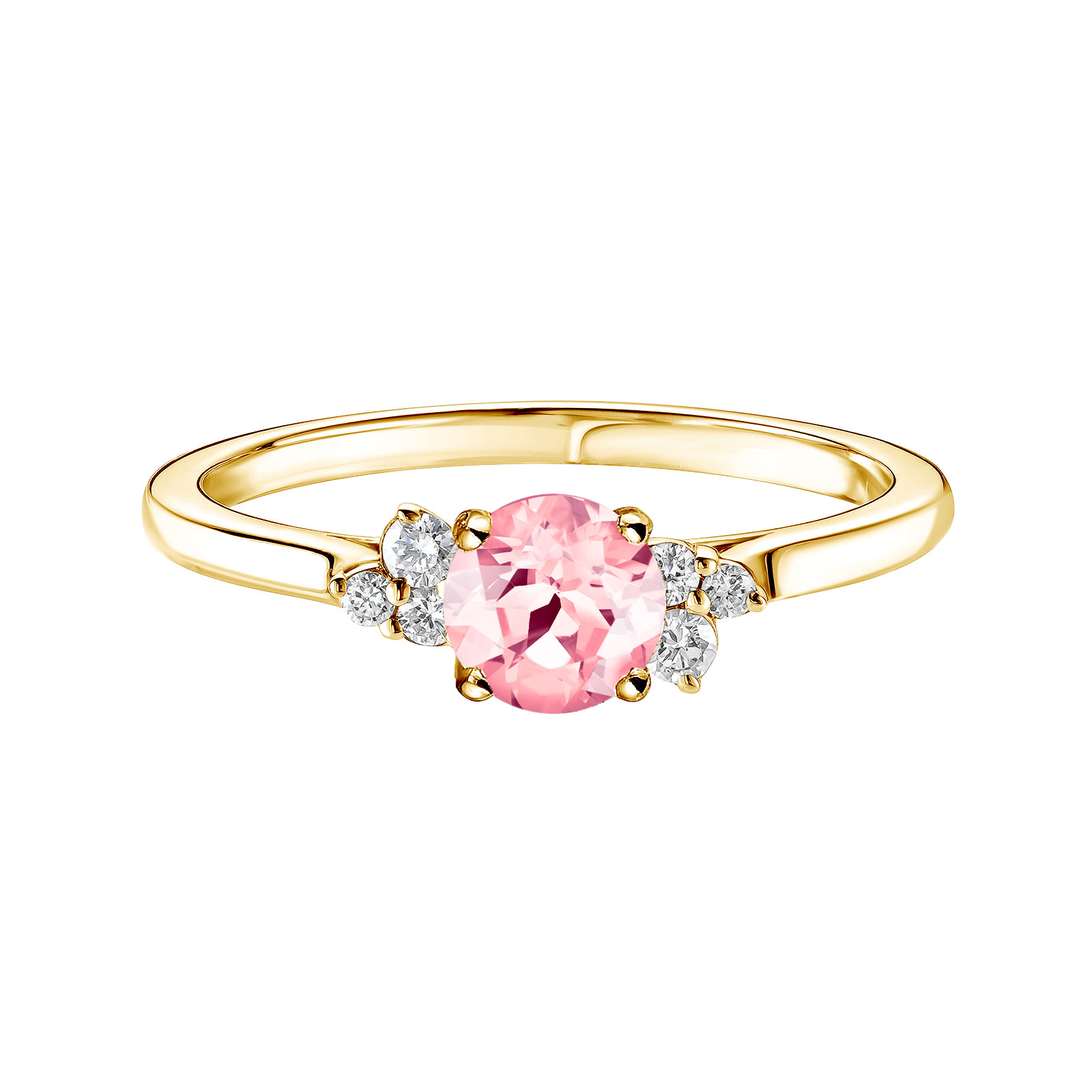 Bague Or jaune Tourmaline et diamants Baby EverBloom 5 mm 1