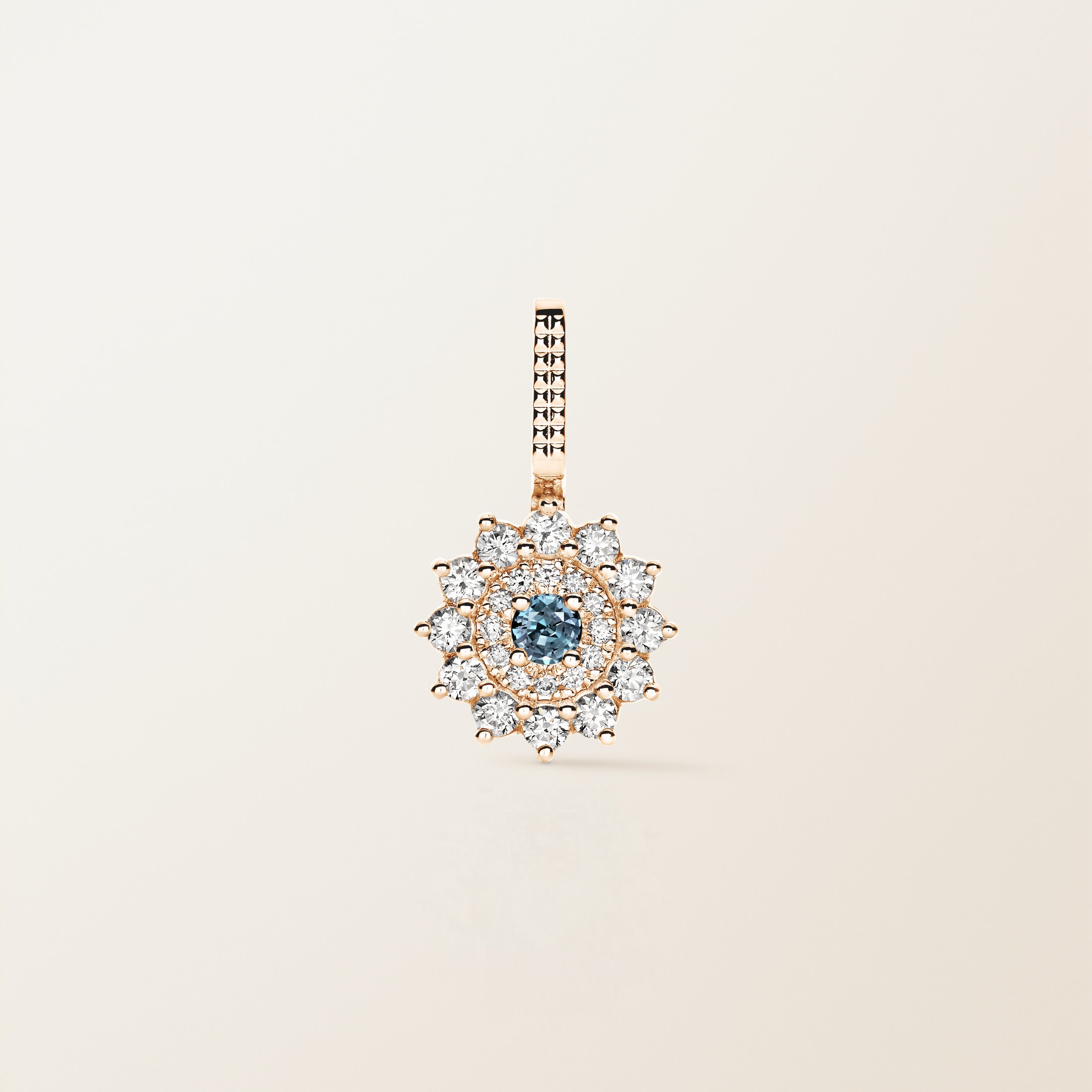 Rose gold, Blue Grey Sapphire