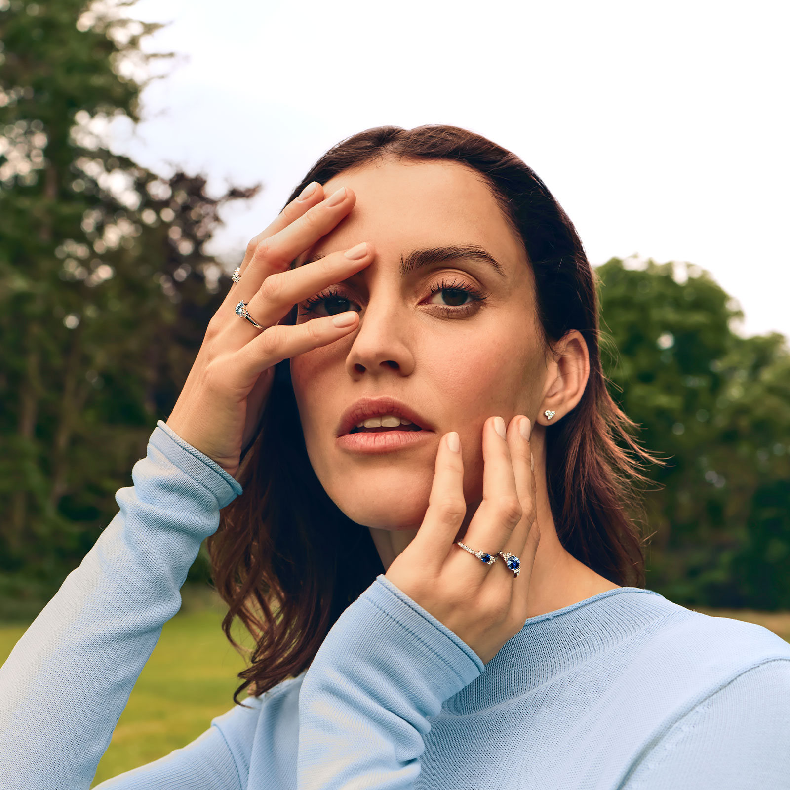 リング ホワイトゴールド アクアマリンとダイヤモンド Baby EverBloom 6 mm 5