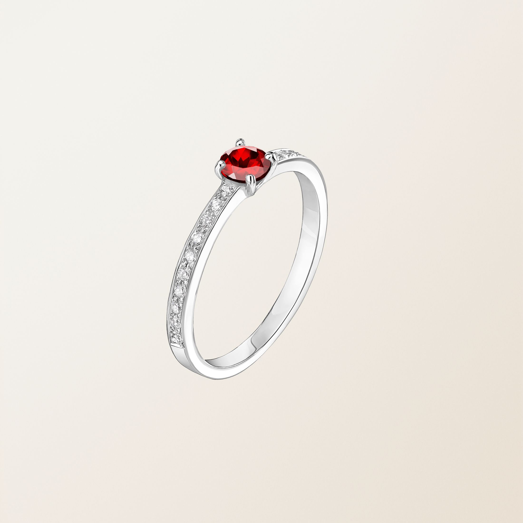 Bague Platine Grenat Milady