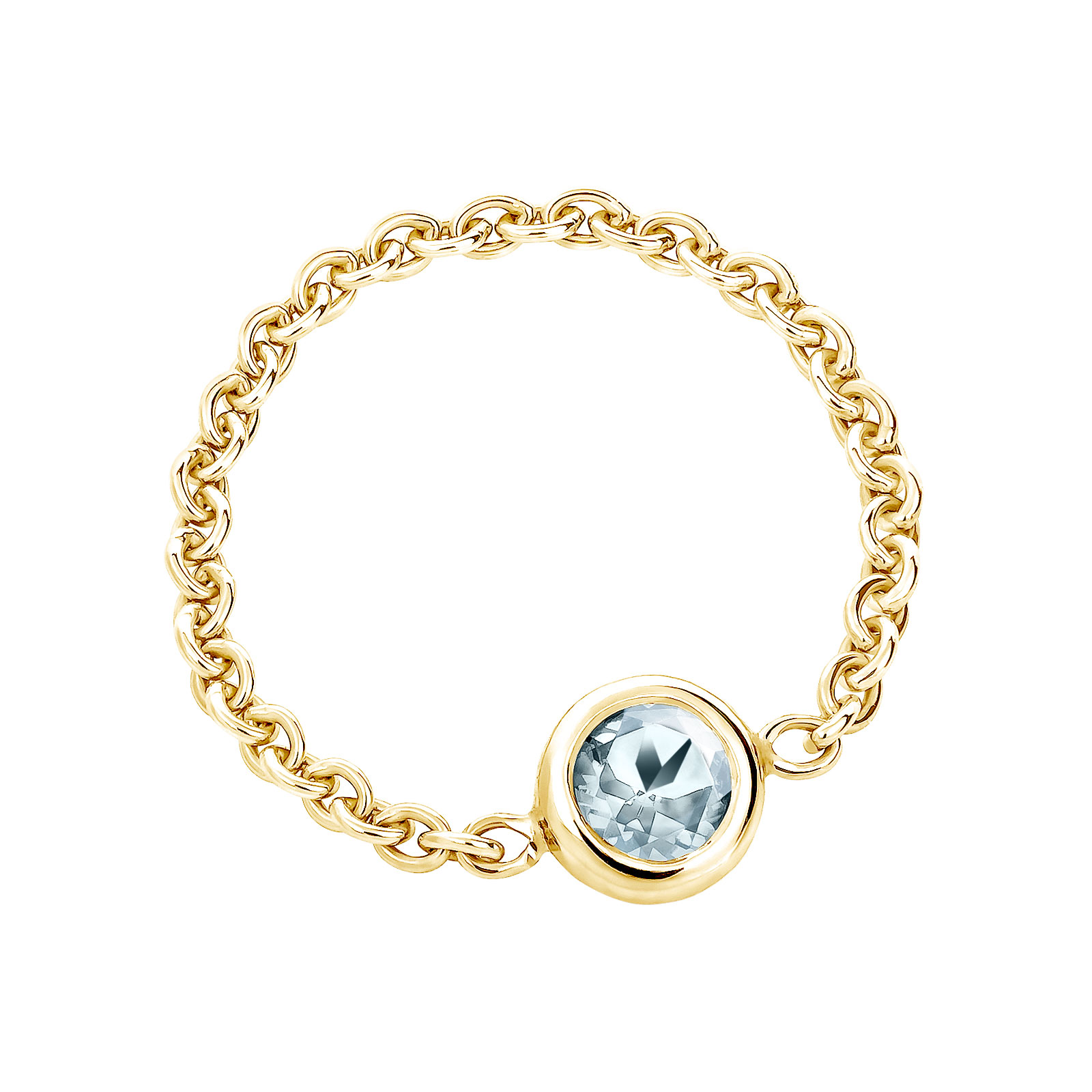 Bague Or jaune Aigue-marine Gemmyorama Solo 1
