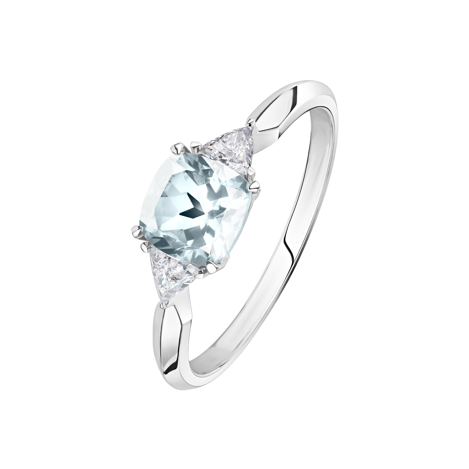 Bague Or blanc Aigue-marine et diamants Kennedy 1